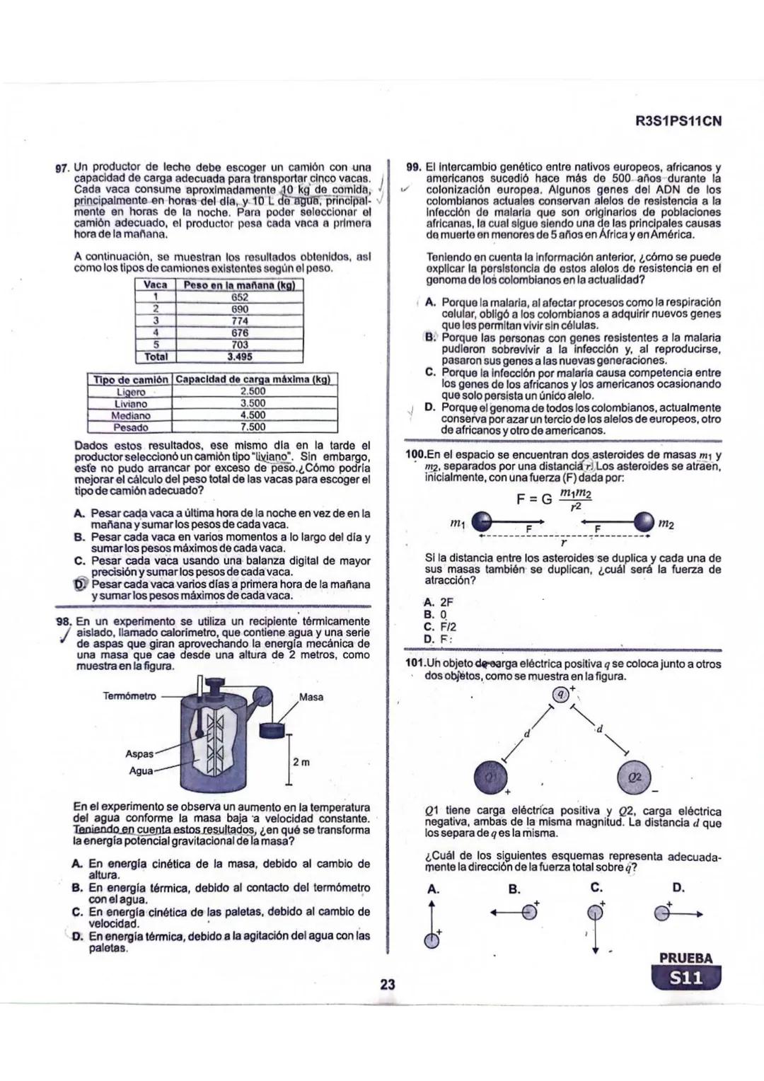 La
Evaluación
S11
Evaluación por Desempeño en Competencias
Primera sesión
En el siguiente cuadro se muestran las pruebas que conforman el ex