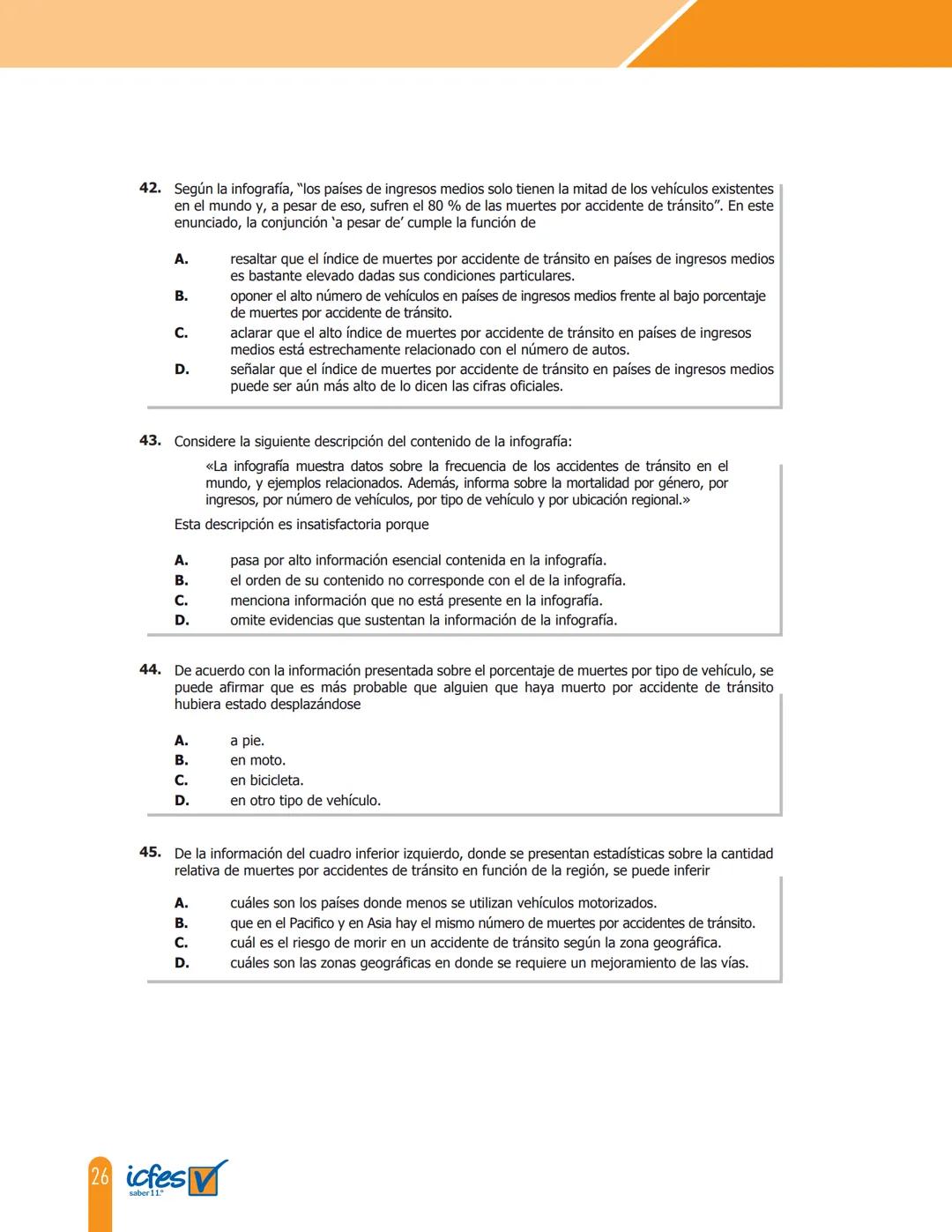 Cuadernillo de preguntas
Saber 11.°
Prueba de lectura crítica
icfes
saber 11.°
GOBIERNO
DE COLOMBIA
MINEDUCACIÓN icfes
mejor saber President