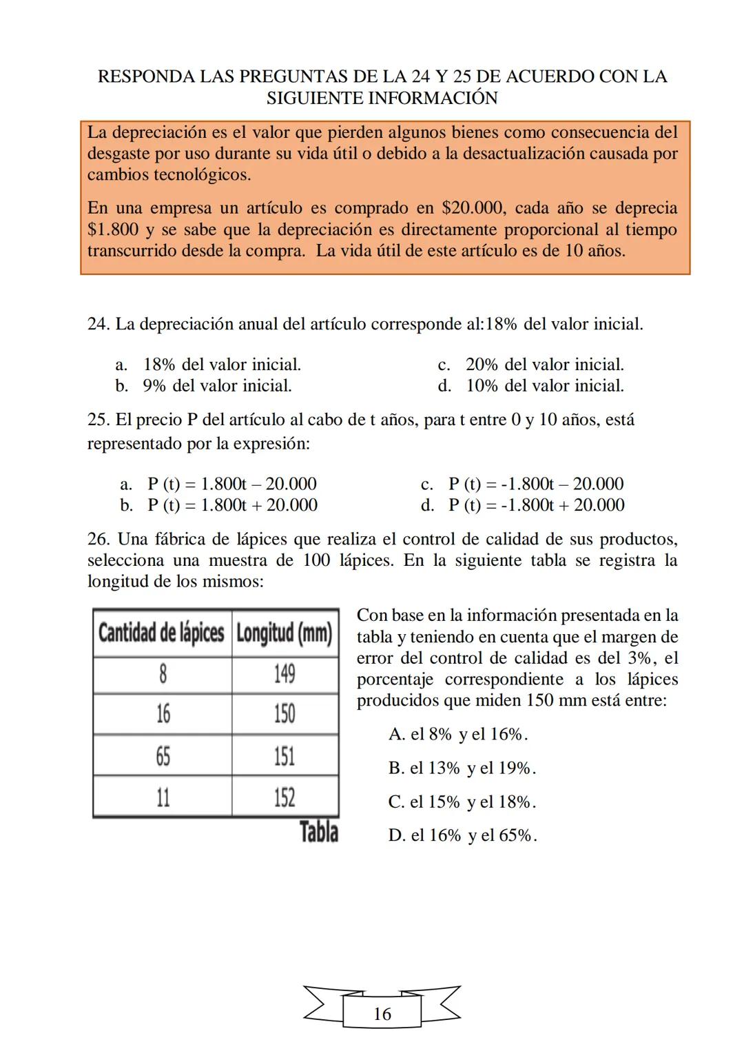 CUADERNILLO DE PREPARACIÓN
PARA LA PRUEBA DE ESTADO
SABER 11
"La educación es el arma más
poderosa que puedes utilizar para
cambiar el mundo