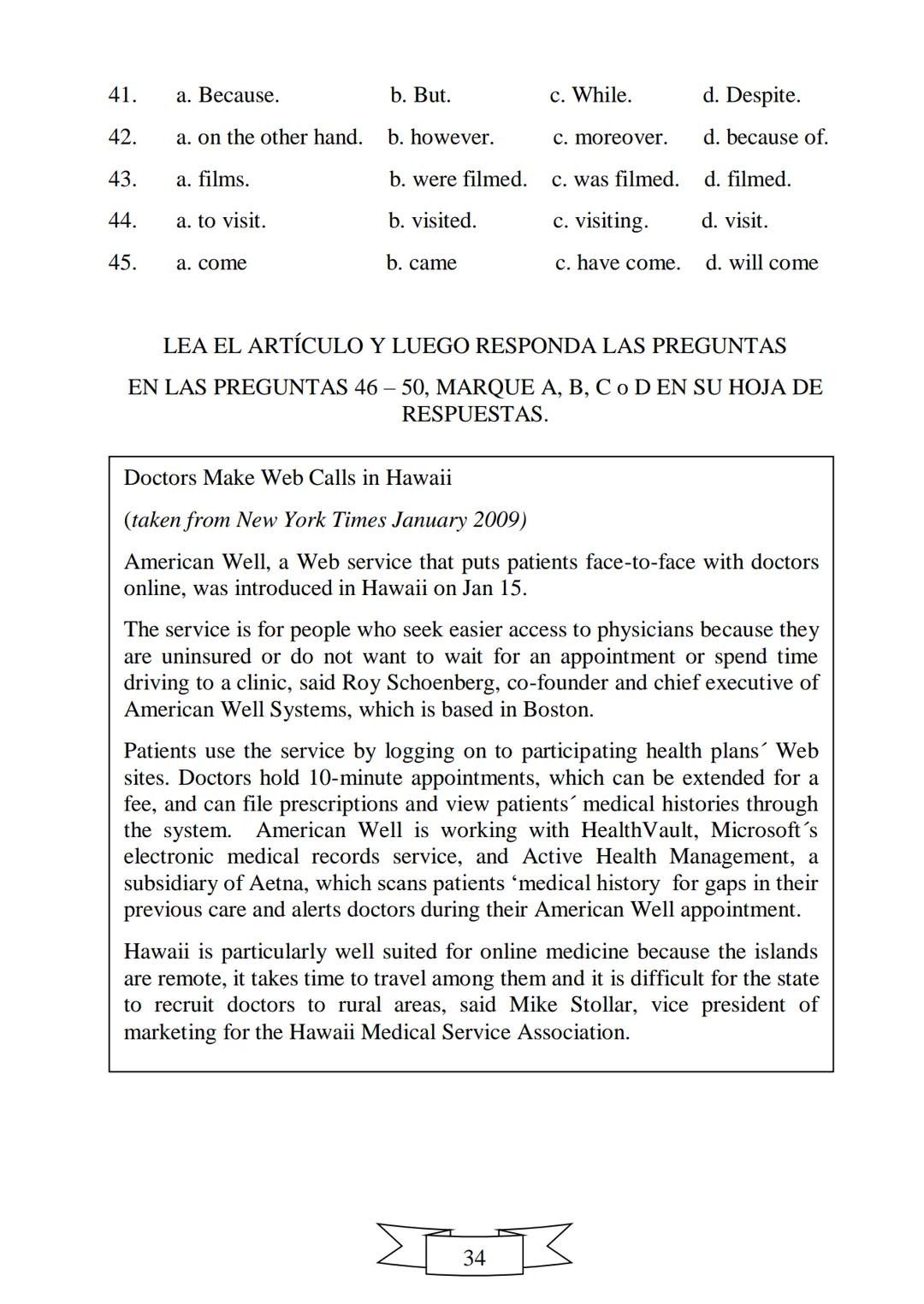 CUADERNILLO DE PREPARACIÓN
PARA LA PRUEBA DE ESTADO
SABER 11
"La educación es el arma más
poderosa que puedes utilizar para
cambiar el mundo