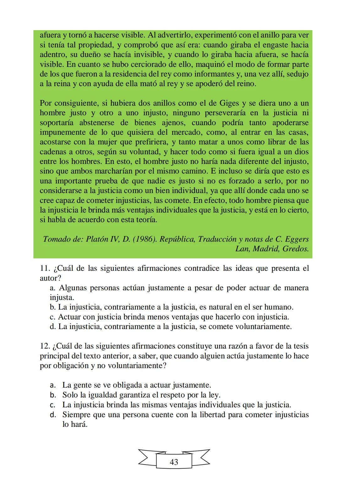 CUADERNILLO DE PREPARACIÓN
PARA LA PRUEBA DE ESTADO
SABER 11
"La educación es el arma más
poderosa que puedes utilizar para
cambiar el mundo