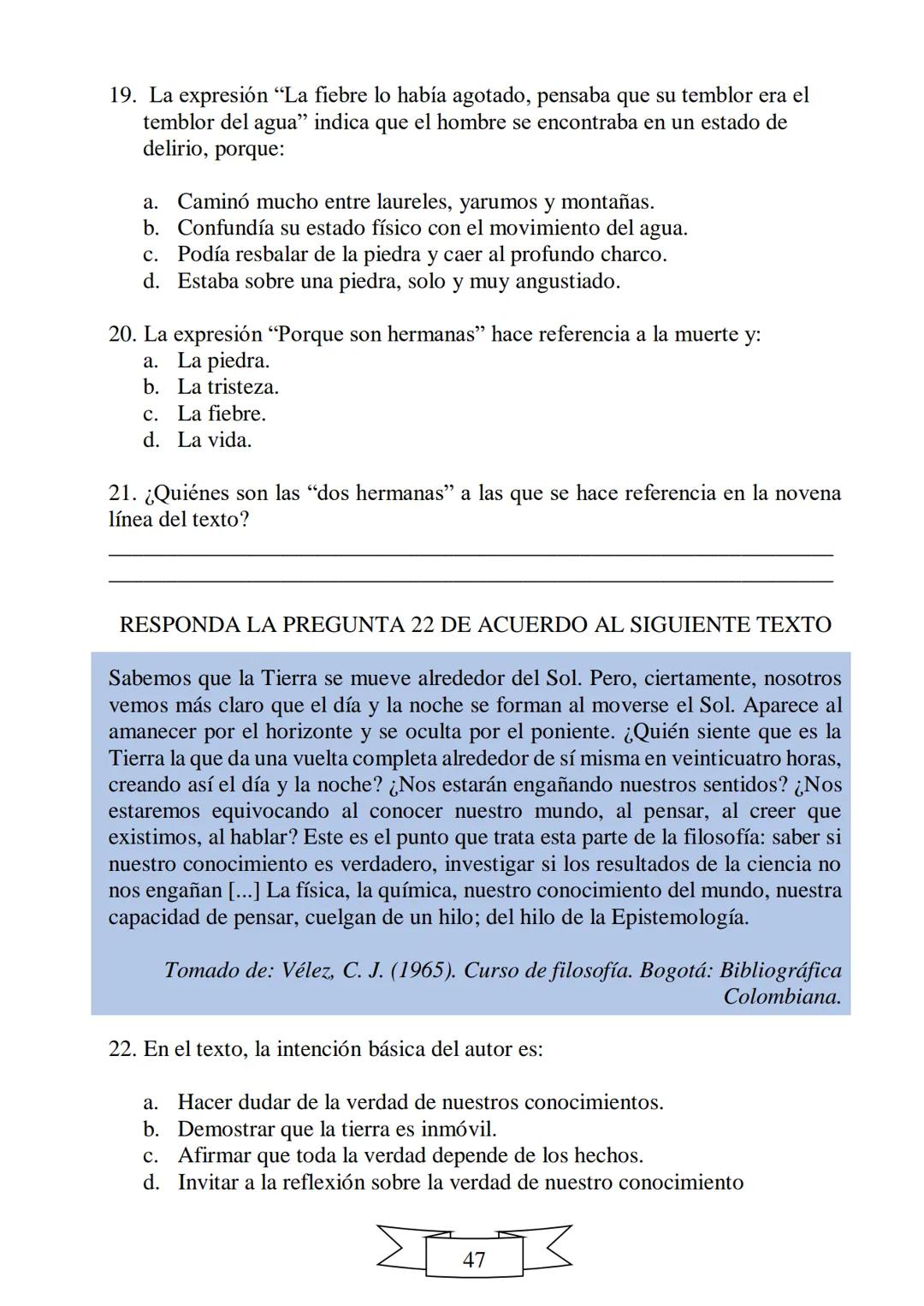 CUADERNILLO DE PREPARACIÓN
PARA LA PRUEBA DE ESTADO
SABER 11
"La educación es el arma más
poderosa que puedes utilizar para
cambiar el mundo