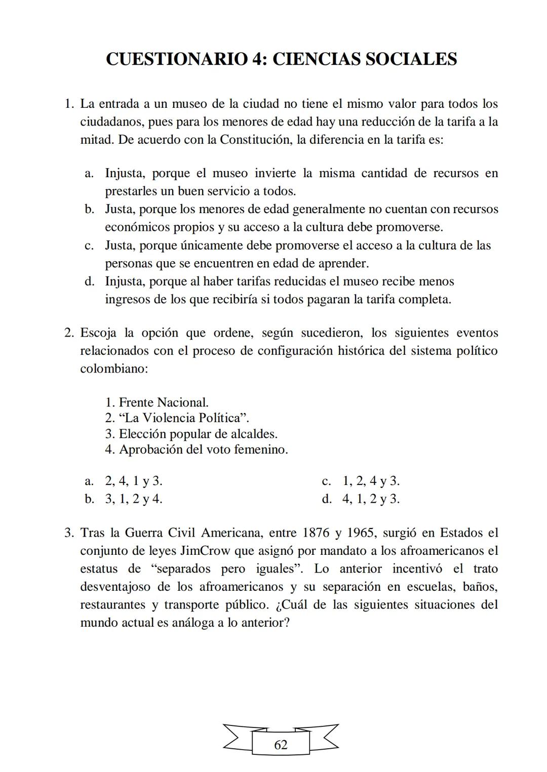 CUADERNILLO DE PREPARACIÓN
PARA LA PRUEBA DE ESTADO
SABER 11
"La educación es el arma más
poderosa que puedes utilizar para
cambiar el mundo