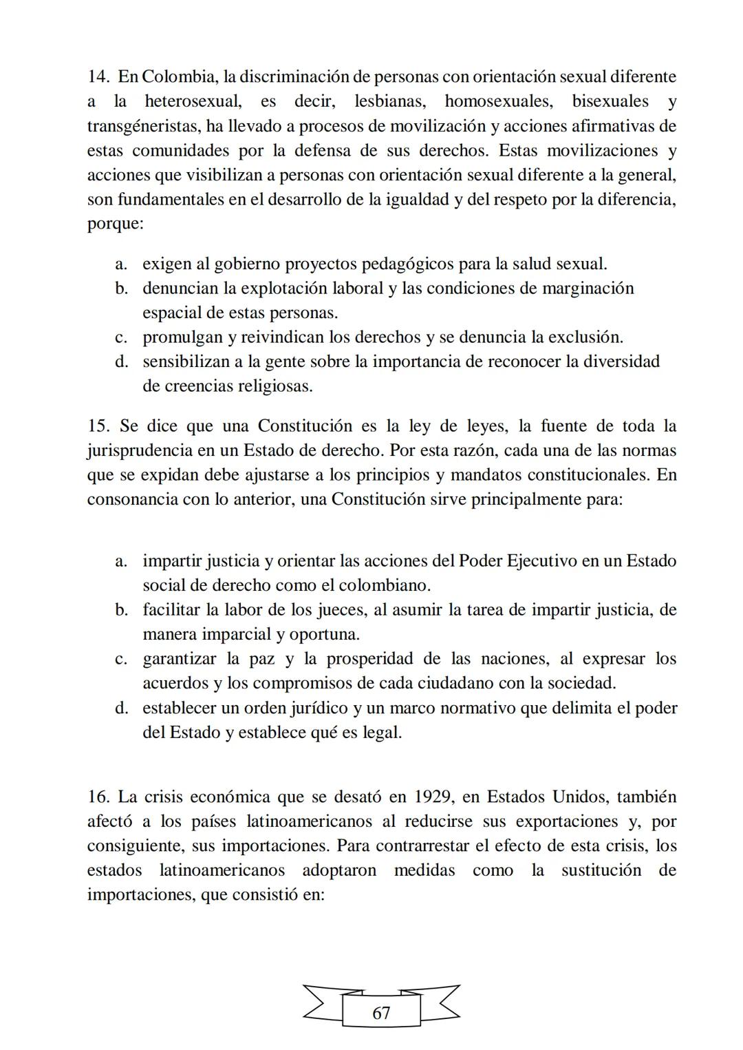 CUADERNILLO DE PREPARACIÓN
PARA LA PRUEBA DE ESTADO
SABER 11
"La educación es el arma más
poderosa que puedes utilizar para
cambiar el mundo