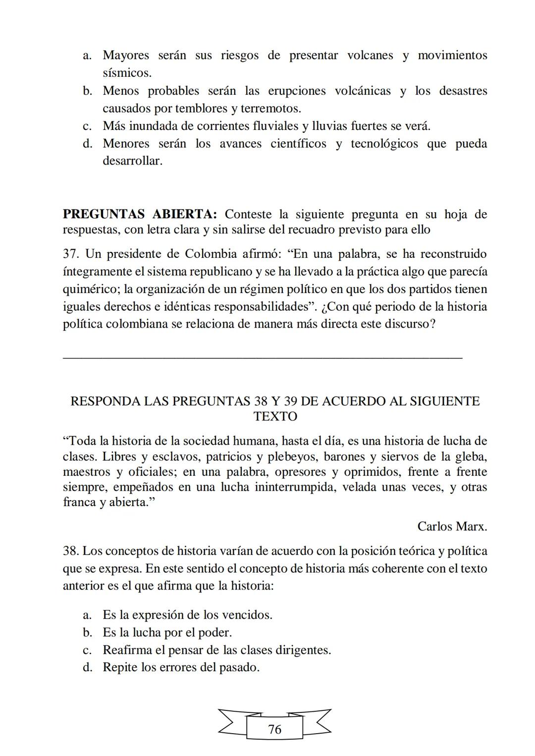 CUADERNILLO DE PREPARACIÓN
PARA LA PRUEBA DE ESTADO
SABER 11
"La educación es el arma más
poderosa que puedes utilizar para
cambiar el mundo