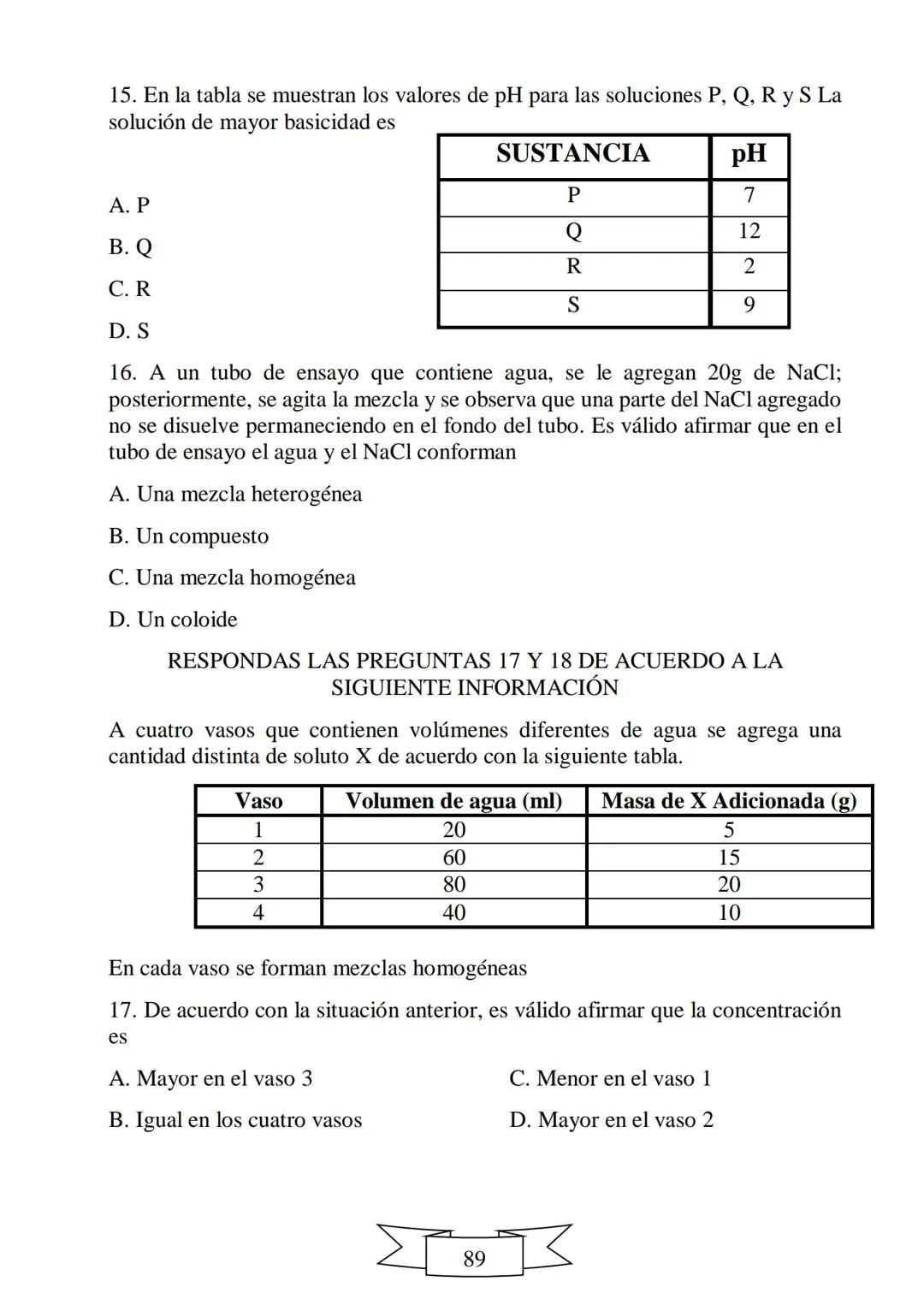 CUADERNILLO DE PREPARACIÓN
PARA LA PRUEBA DE ESTADO
SABER 11
"La educación es el arma más
poderosa que puedes utilizar para
cambiar el mundo