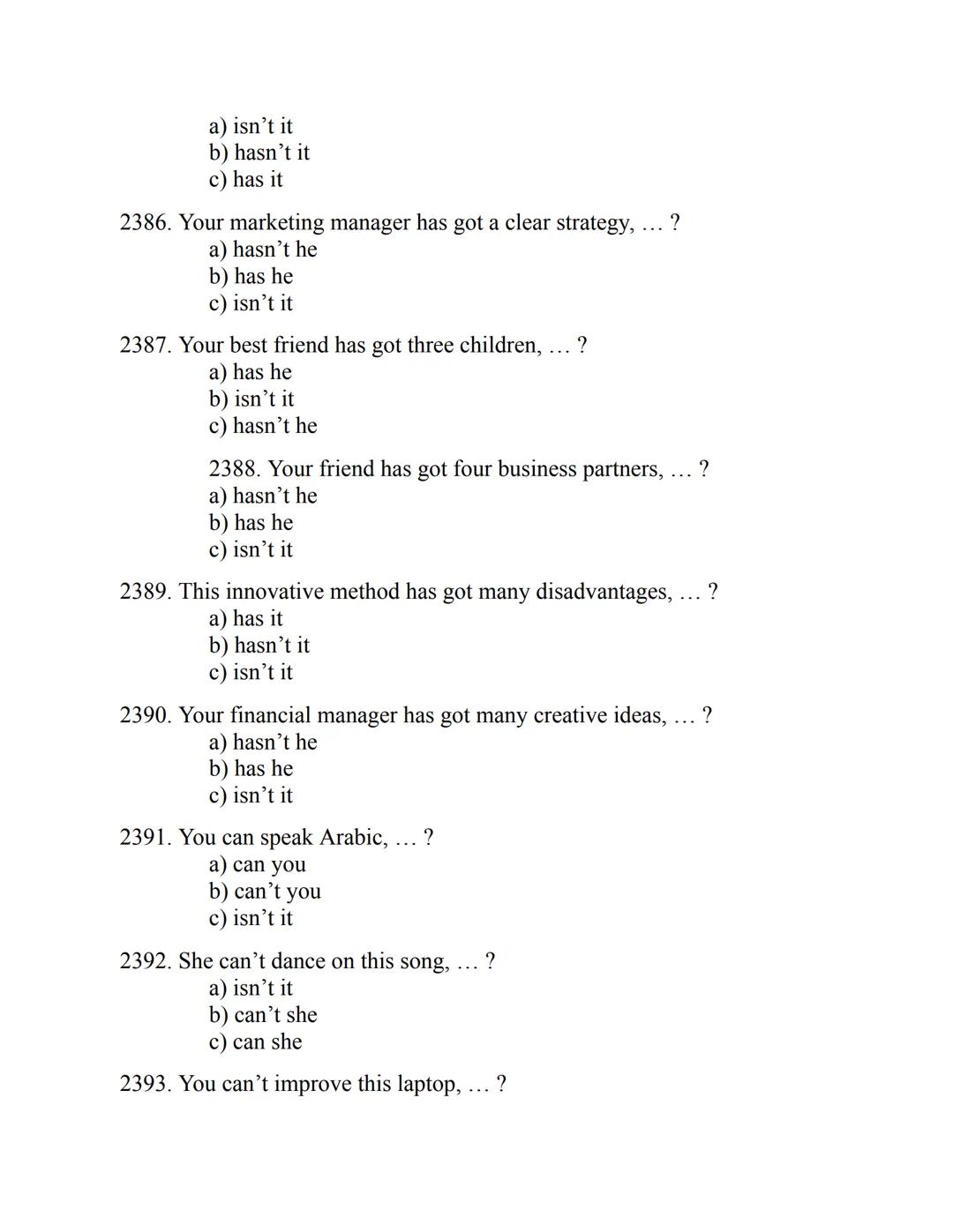 ENGLISH
GRAMMAR
EXERCISES
WITH ANSWERS
Part 1.
2500 MULTIPLE-CHOICE
ITEMS FOR A1/A2
Your quest towards C2
Daniel B. Smith ENGLISH
GRAMMAR
EX