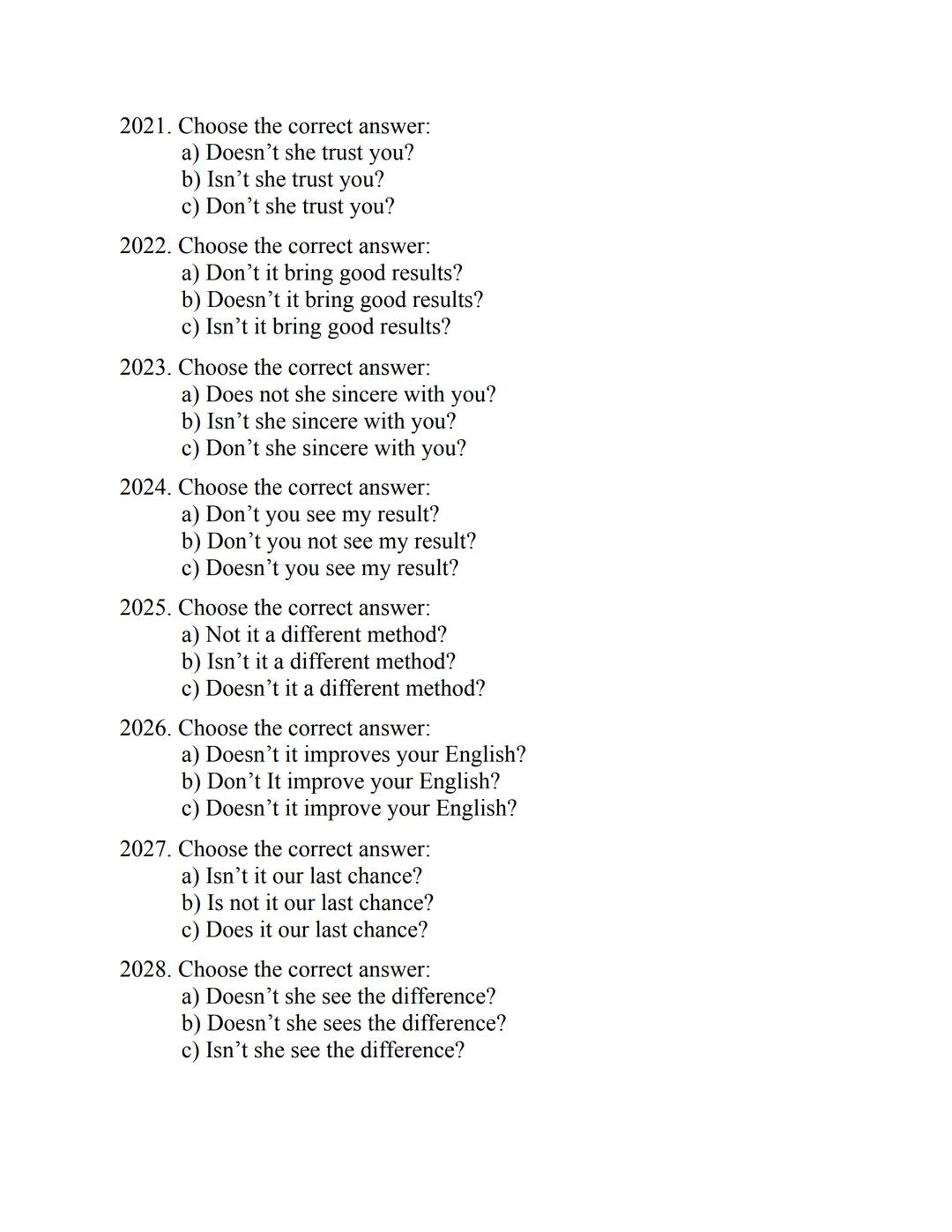 ENGLISH
GRAMMAR
EXERCISES
WITH ANSWERS
Part 2.
3045 MULTIPLE-CHOICE
ITEMS FOR A2
Your quest towards C2
Daniel B. Smith ENGLISH
GRAMMAR
EXERC