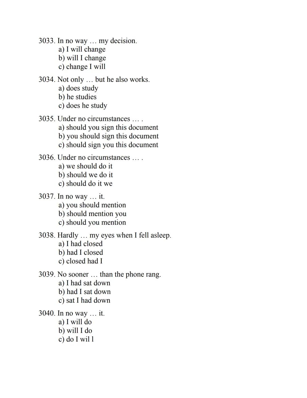 ENGLISH
GRAMMAR
EXERCISES
WITH ANSWERS
Part 2.
3045 MULTIPLE-CHOICE
ITEMS FOR A2
Your quest towards C2
Daniel B. Smith ENGLISH
GRAMMAR
EXERC