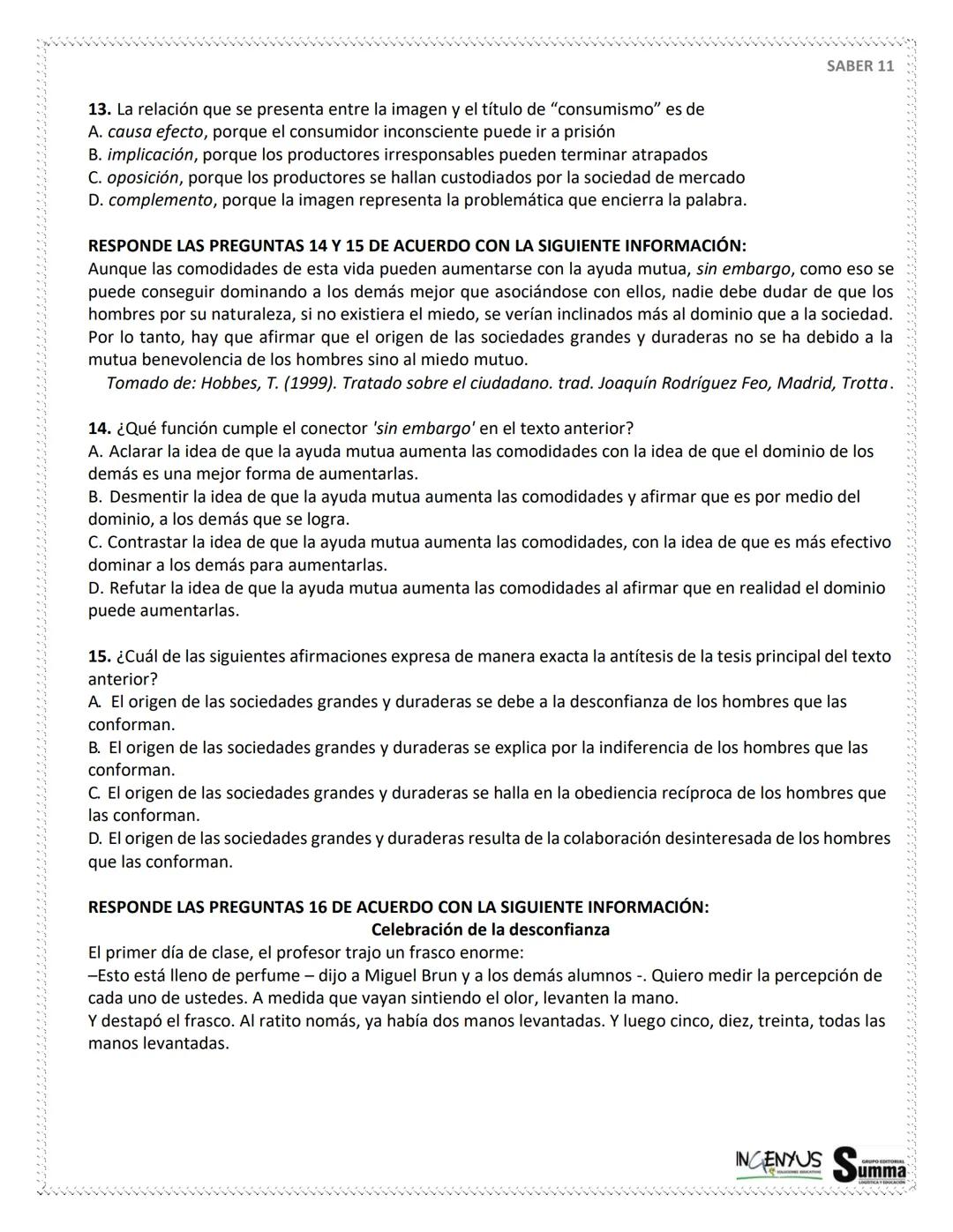 125 PREGUNTAS - 4 HORAS 30
MINUTOS.
SIMULACRO
DE
PRUEBAS
SABER 11°
¿Que tal si nos evaluamos?
SCAN ME
Tu
Profe
NERDOS PERO CON ESTILO
2ª EDI