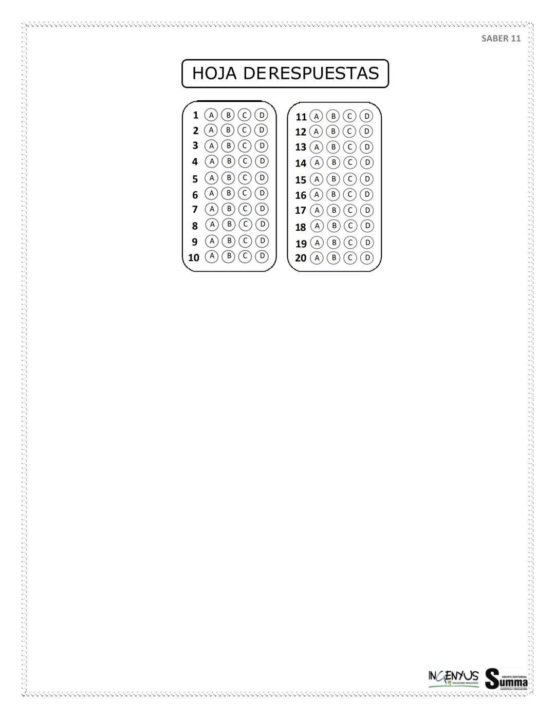 125 PREGUNTAS - 4 HORAS 30
MINUTOS.
SIMULACRO
DE
PRUEBAS
SABER 11°
¿Que tal si nos evaluamos?
SCAN ME
Tu
Profe
NERDOS PERO CON ESTILO
2ª EDI