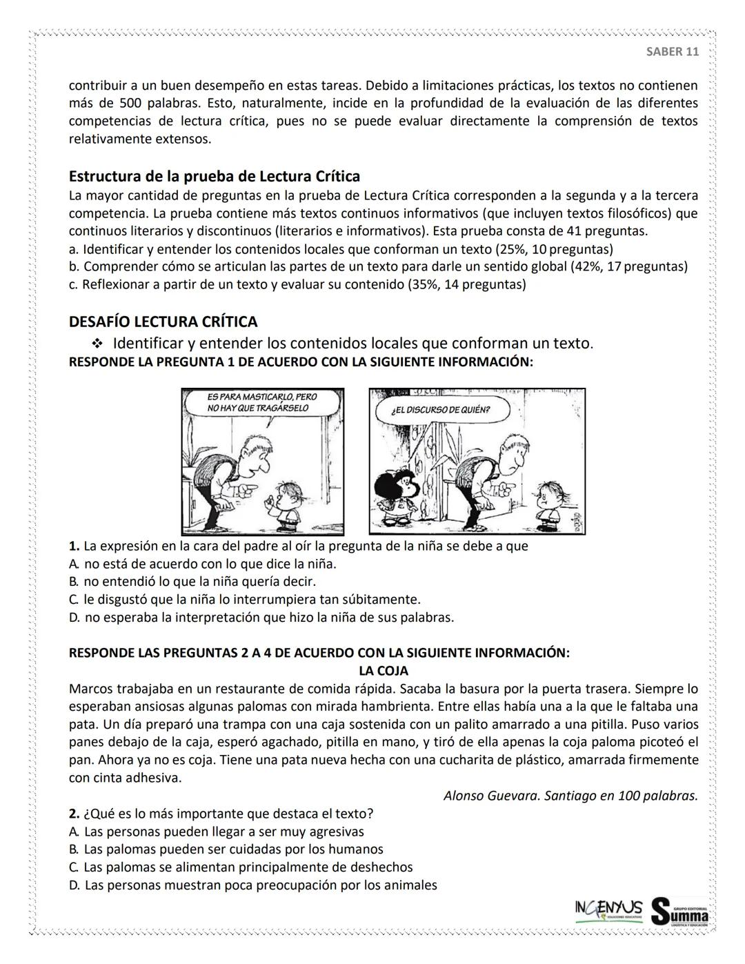 125 PREGUNTAS - 4 HORAS 30
MINUTOS.
SIMULACRO
DE
PRUEBAS
SABER 11°
¿Que tal si nos evaluamos?
SCAN ME
Tu
Profe
NERDOS PERO CON ESTILO
2ª EDI
