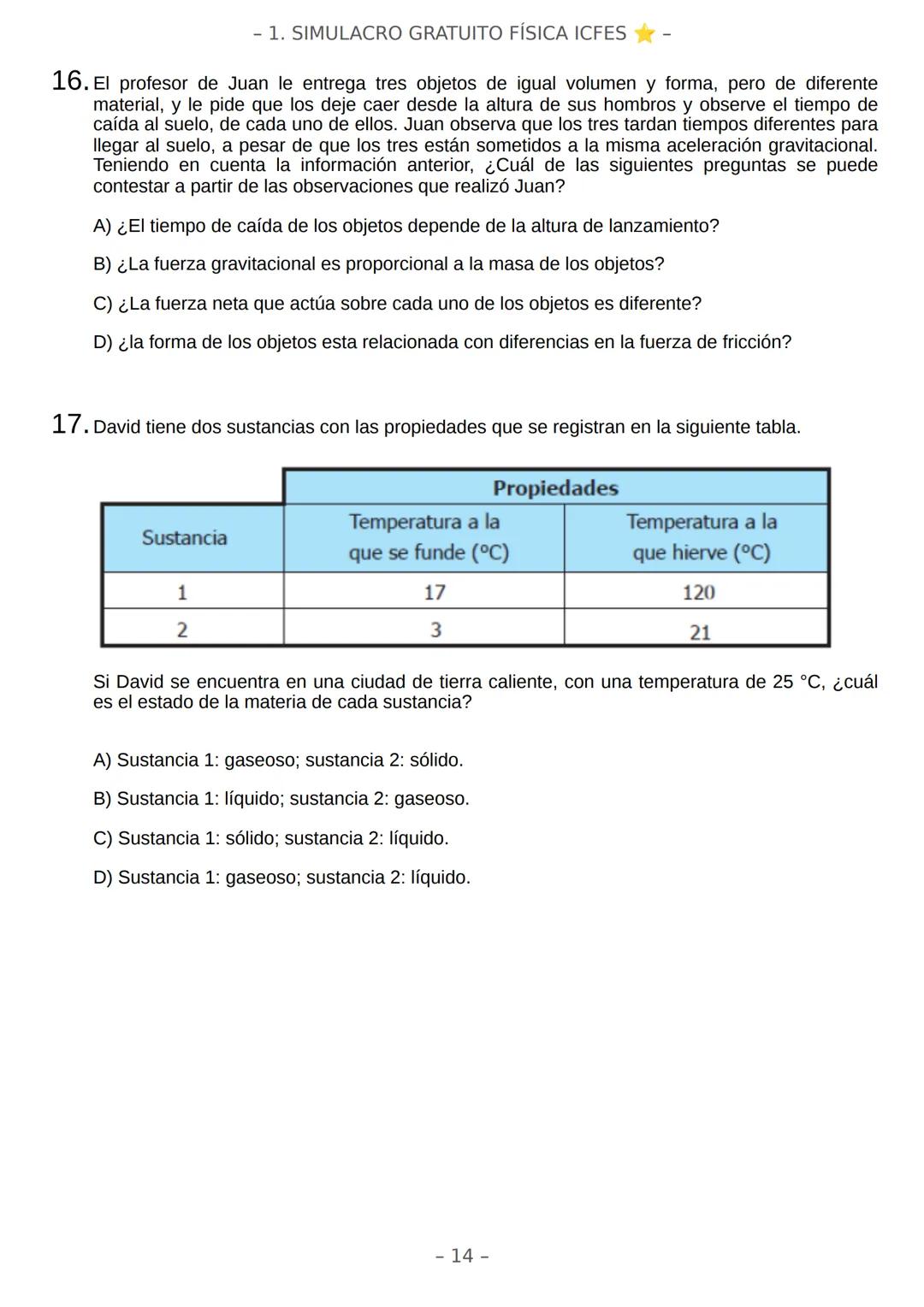 # SIMULACRO FILADD
filadd - 1. SIMULACRO GRATUITO FÍSICA ICFES
Recomendaciones:
- Nuestra plataforma registra el tiempo que te toma conte