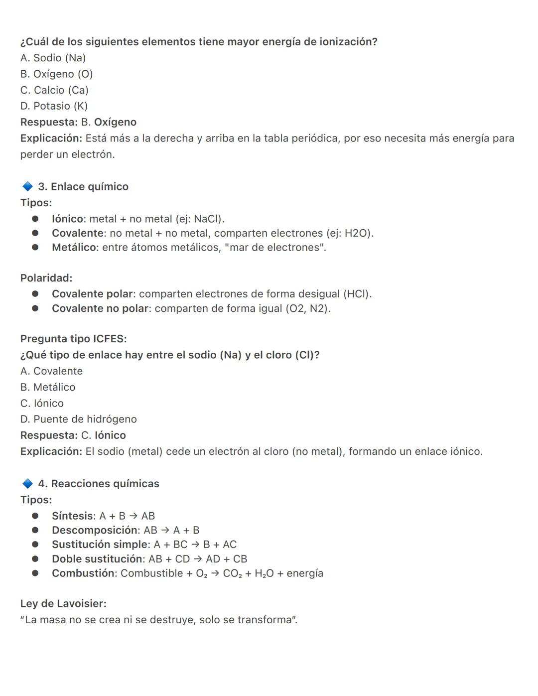 ICFES Saber 11 - Ciencias Naturales
SECCIÓN 1: QUÍMICA
1. Estructura del átomo
Conceptos clave:
Átomo: Unidad básica de la materia.
Partícul