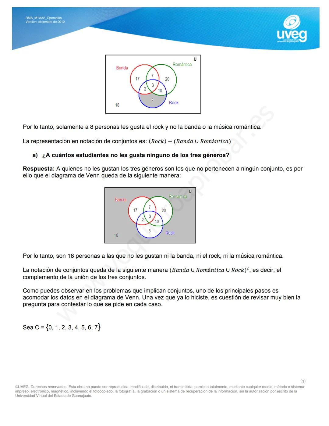 RMA M1AA2 Operación
Versión: diciembre de 2012
Operaciones con conjuntos
uveg
Por: Sandra Elvia Pérez Márquez
Una de las principales herrami