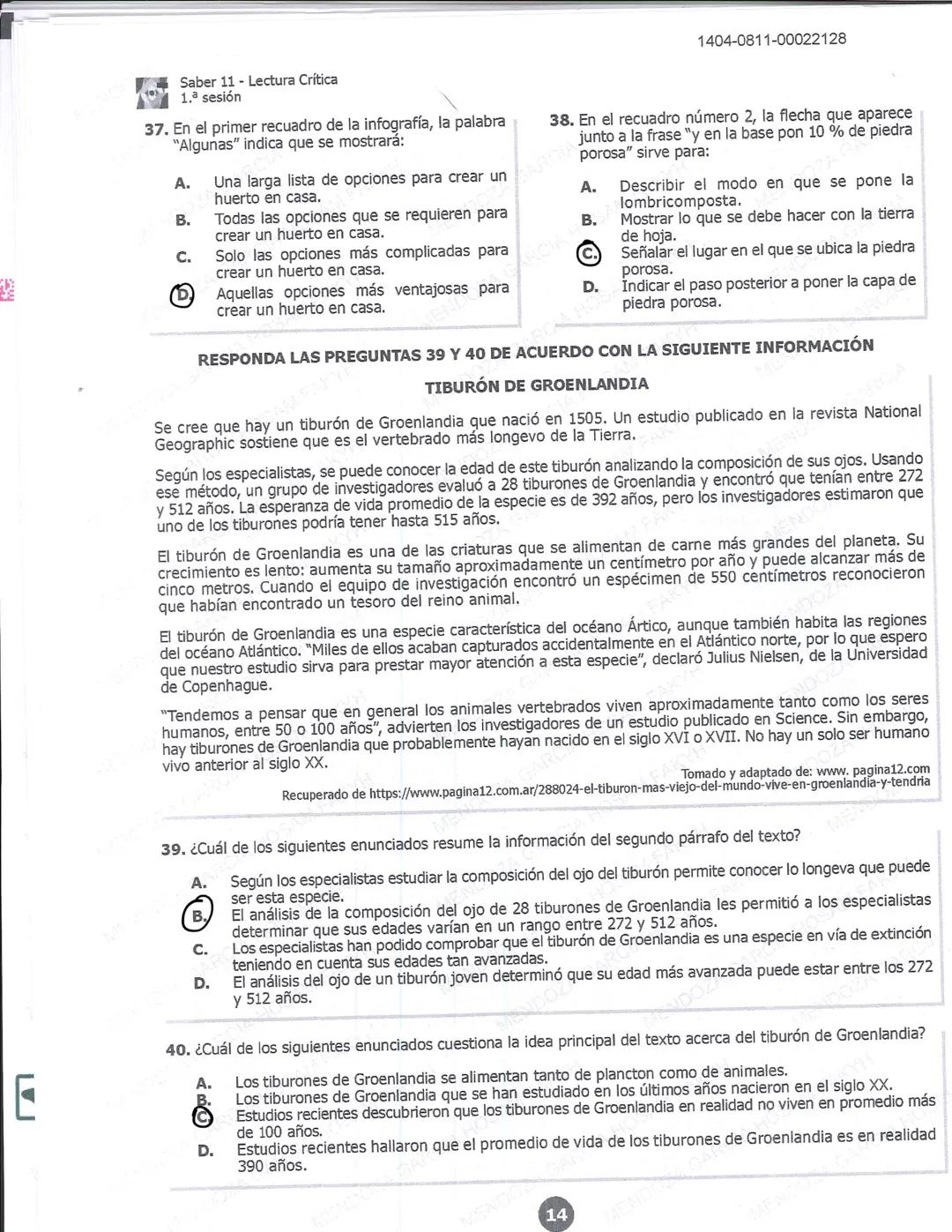 1404-0611-00022128
2/30
0610C0022128
51170
icfes*
LECTURA CRÍTICA
RESPONDA LAS PREGUNTAS 23 A 27 DE ACUERDO CON LA SIGUIENTE INFORMACIÓN
VEN