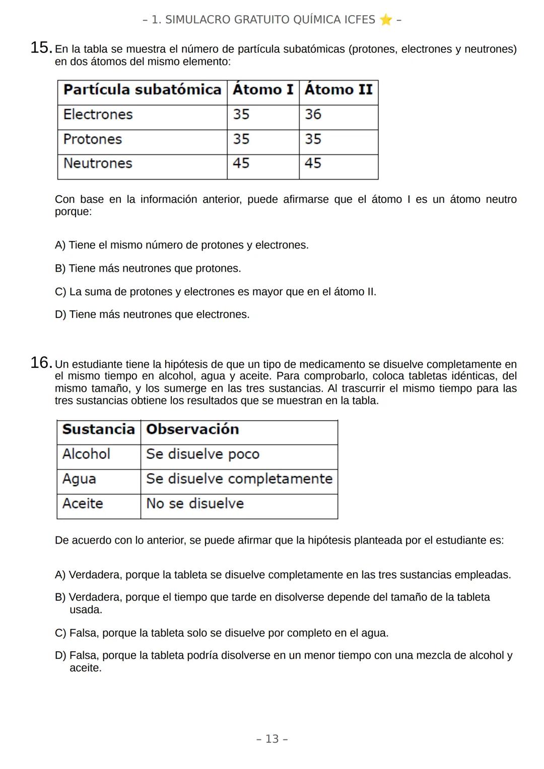 # SIMULACRO FILADD
filadd - 1. SIMULACRO GRATUITO QUÍMICA ICFES
Este simulacro de 34 preguntas busca ayudarte a medir tus competencias par