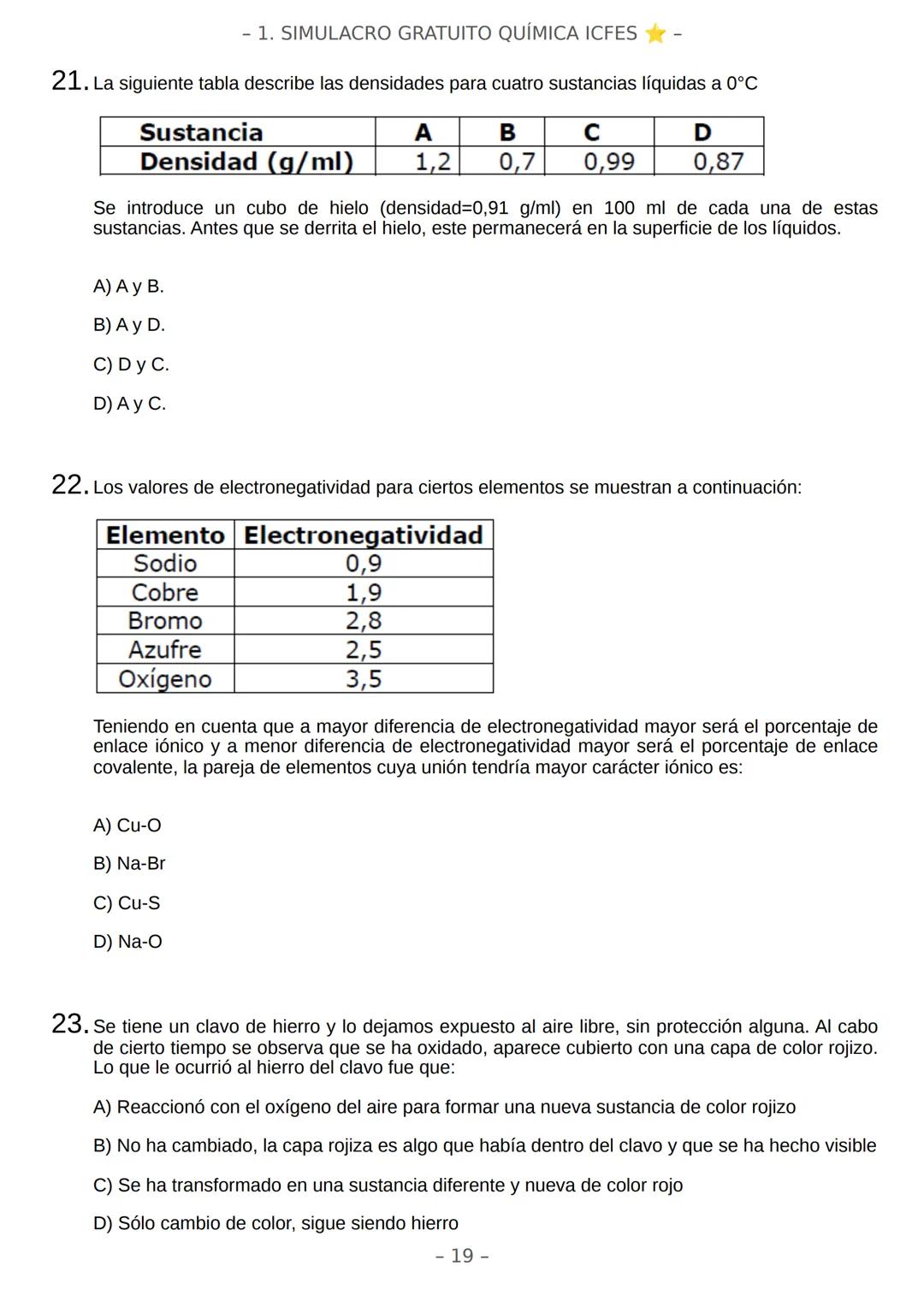 # SIMULACRO FILADD
filadd - 1. SIMULACRO GRATUITO QUÍMICA ICFES
Este simulacro de 34 preguntas busca ayudarte a medir tus competencias par