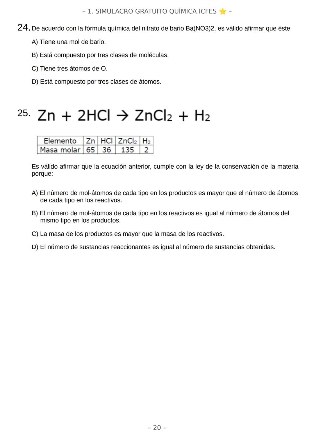 # SIMULACRO FILADD
filadd - 1. SIMULACRO GRATUITO QUÍMICA ICFES
Este simulacro de 34 preguntas busca ayudarte a medir tus competencias par