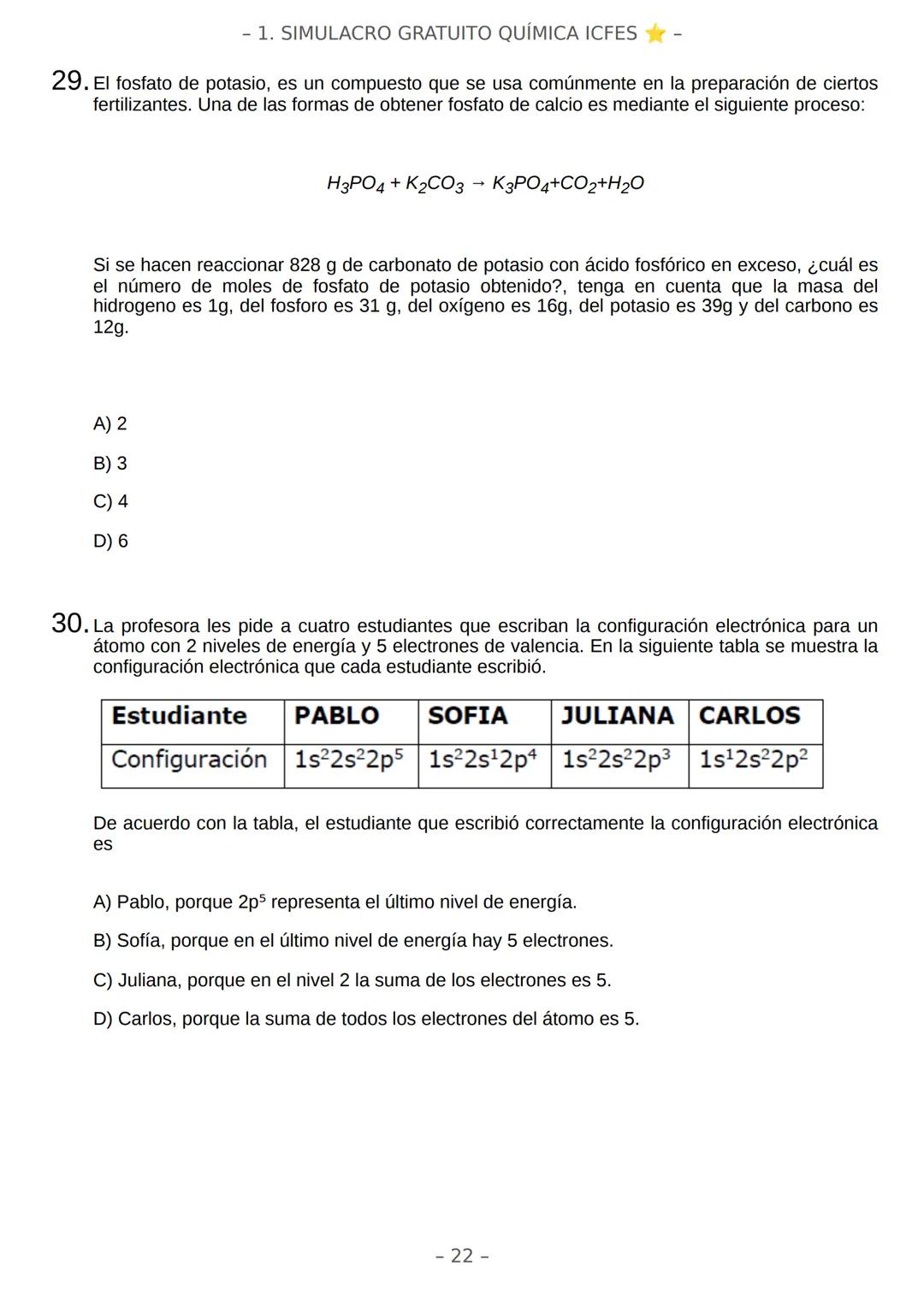 # SIMULACRO FILADD
filadd - 1. SIMULACRO GRATUITO QUÍMICA ICFES
Este simulacro de 34 preguntas busca ayudarte a medir tus competencias par