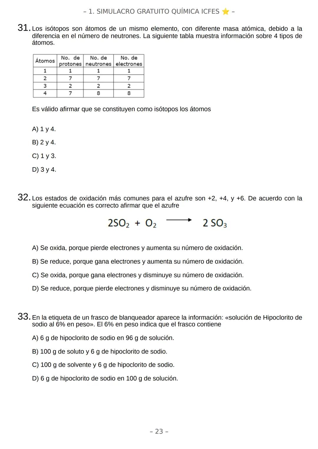 # SIMULACRO FILADD
filadd - 1. SIMULACRO GRATUITO QUÍMICA ICFES
Este simulacro de 34 preguntas busca ayudarte a medir tus competencias par