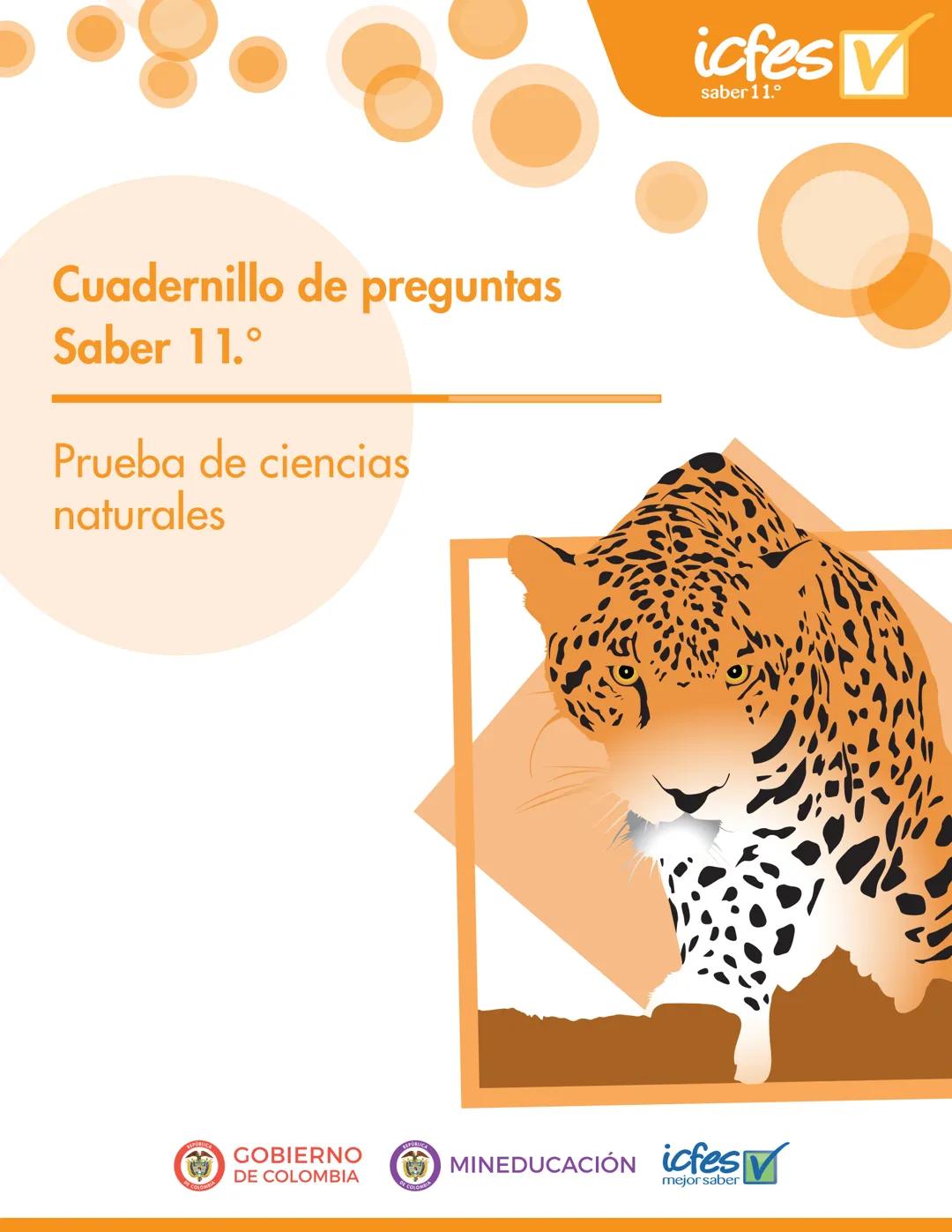 Cuadernillo de preguntas
Saber 11.°
Prueba de ciencias
naturales
icfes
saber 11.°
GOBIERNO
DE COLOMBIA
MINEDUCACIÓN icfes
mejor saber Presid
