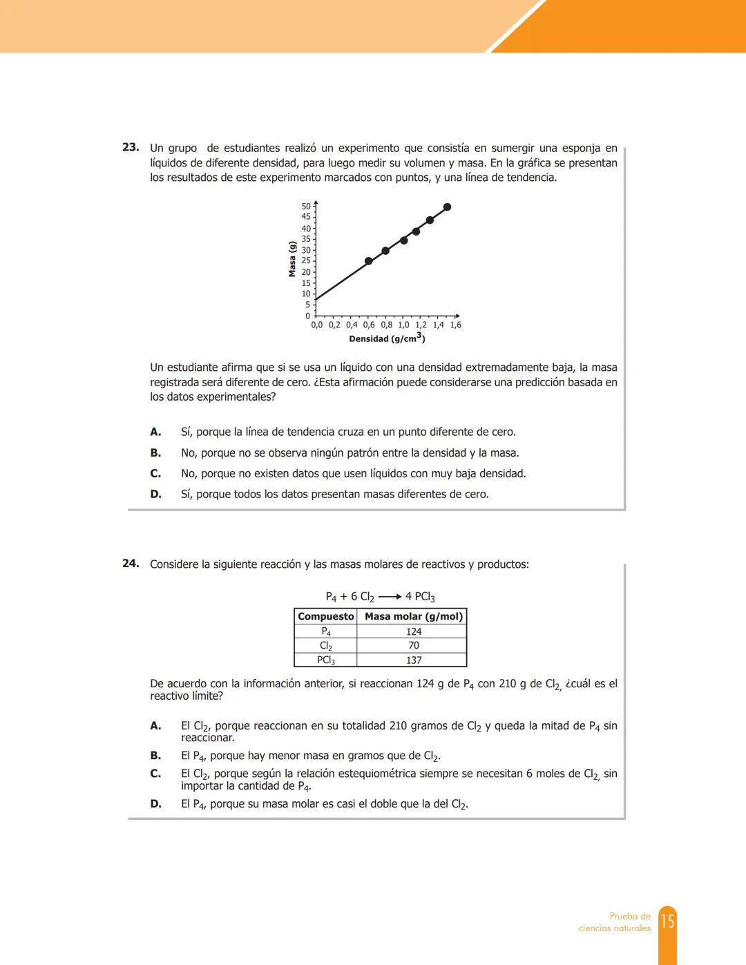 Cuadernillo de preguntas
Saber 11.°
Prueba de ciencias
naturales
icfes
saber 11.°
GOBIERNO
DE COLOMBIA
MINEDUCACIÓN icfes
mejor saber Presid