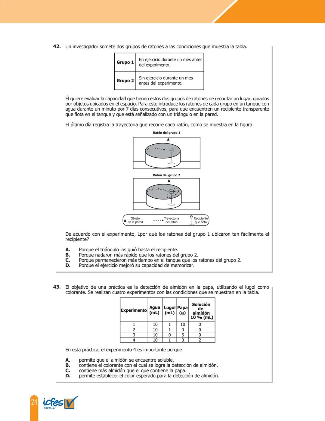 Cuadernillo de preguntas
Saber 11.°
Prueba de ciencias
naturales
icfes
saber 11.°
GOBIERNO
DE COLOMBIA
MINEDUCACIÓN icfes
mejor saber Presid