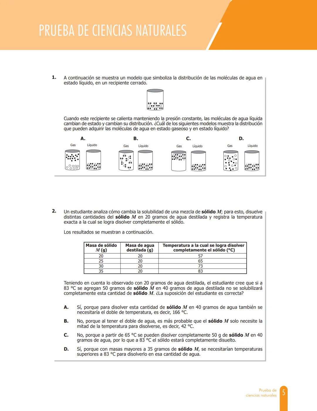 Cuadernillo de preguntas
Saber 11.°
Prueba de ciencias
naturales
icfes
saber 11.°
GOBIERNO
DE COLOMBIA
MINEDUCACIÓN icfes
mejor saber Presid