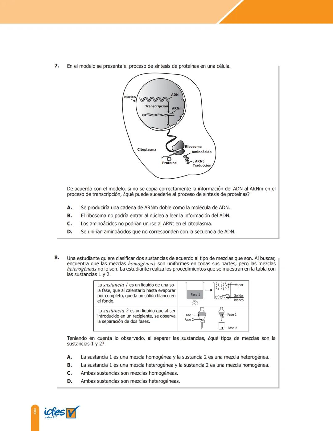 Cuadernillo de preguntas
Saber 11.°
Prueba de ciencias
naturales
icfes
saber 11.°
GOBIERNO
DE COLOMBIA
MINEDUCACIÓN icfes
mejor saber Presid