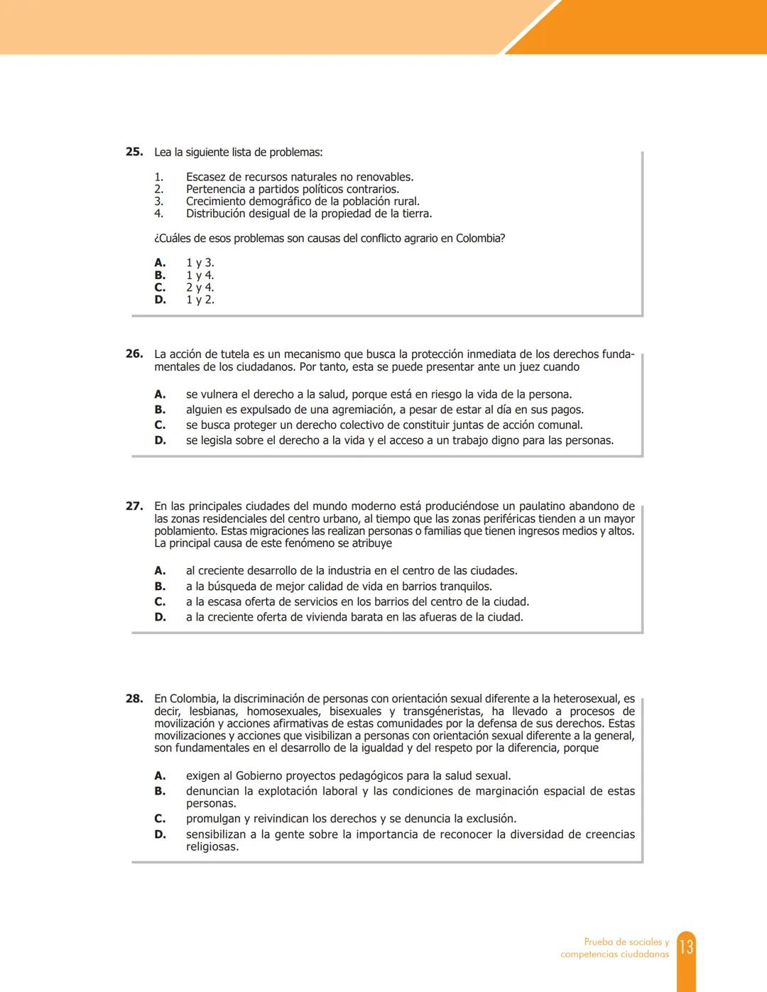 Cuadernillo de preguntas
Saber 11.°
Prueba de sociales y
competencias ciudadanas
icfes
saber 11.°
GOBIERNO
DE COLOMBIA
MINEDUCACIÓN icfes
me