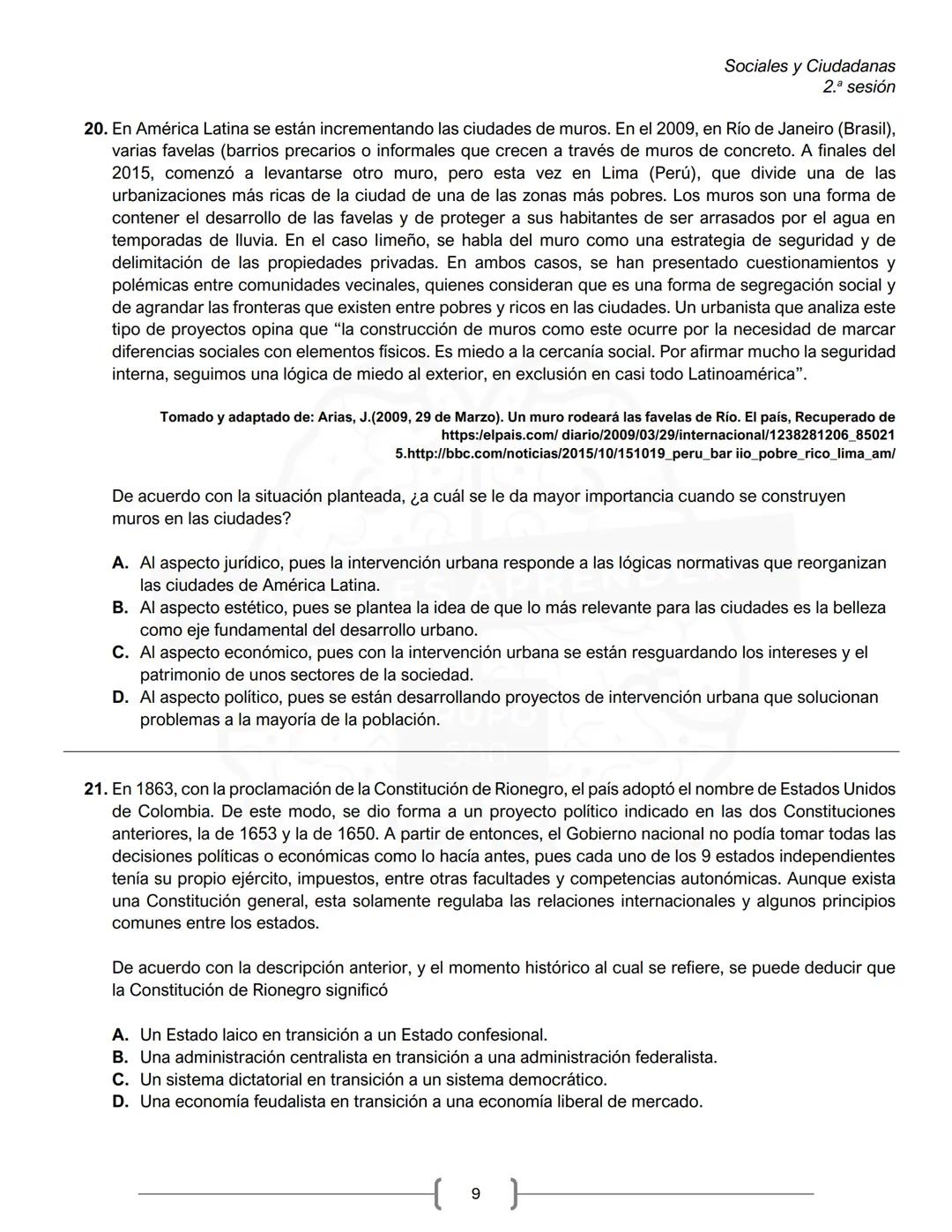 PREICFES GRUPO 500
GRUPO
500
CREER ES APR
SEGUNDA SESIÓN
PRUEBA S-1
No. Total de
Prueba
Preguntas
Tiempo Total
preguntas
Sociales y ciudadan