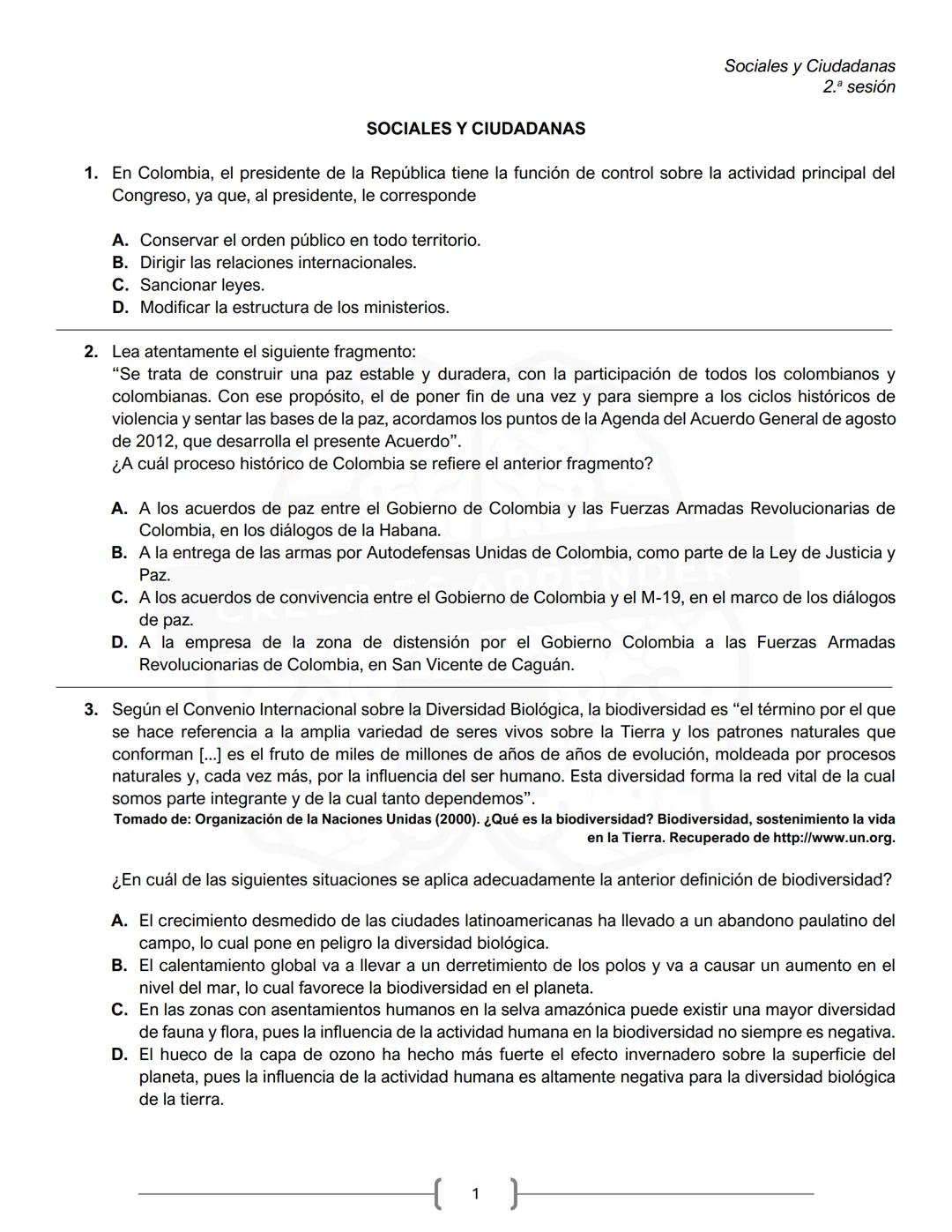PREICFES GRUPO 500
GRUPO
500
CREER ES APR
SEGUNDA SESIÓN
PRUEBA S-1
No. Total de
Prueba
Preguntas
Tiempo Total
preguntas
Sociales y ciudadan