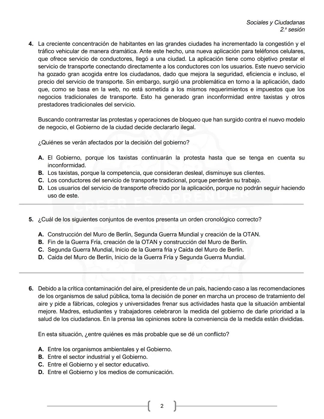 PREICFES GRUPO 500
GRUPO
500
CREER ES APR
SEGUNDA SESIÓN
PRUEBA S-1
No. Total de
Prueba
Preguntas
Tiempo Total
preguntas
Sociales y ciudadan