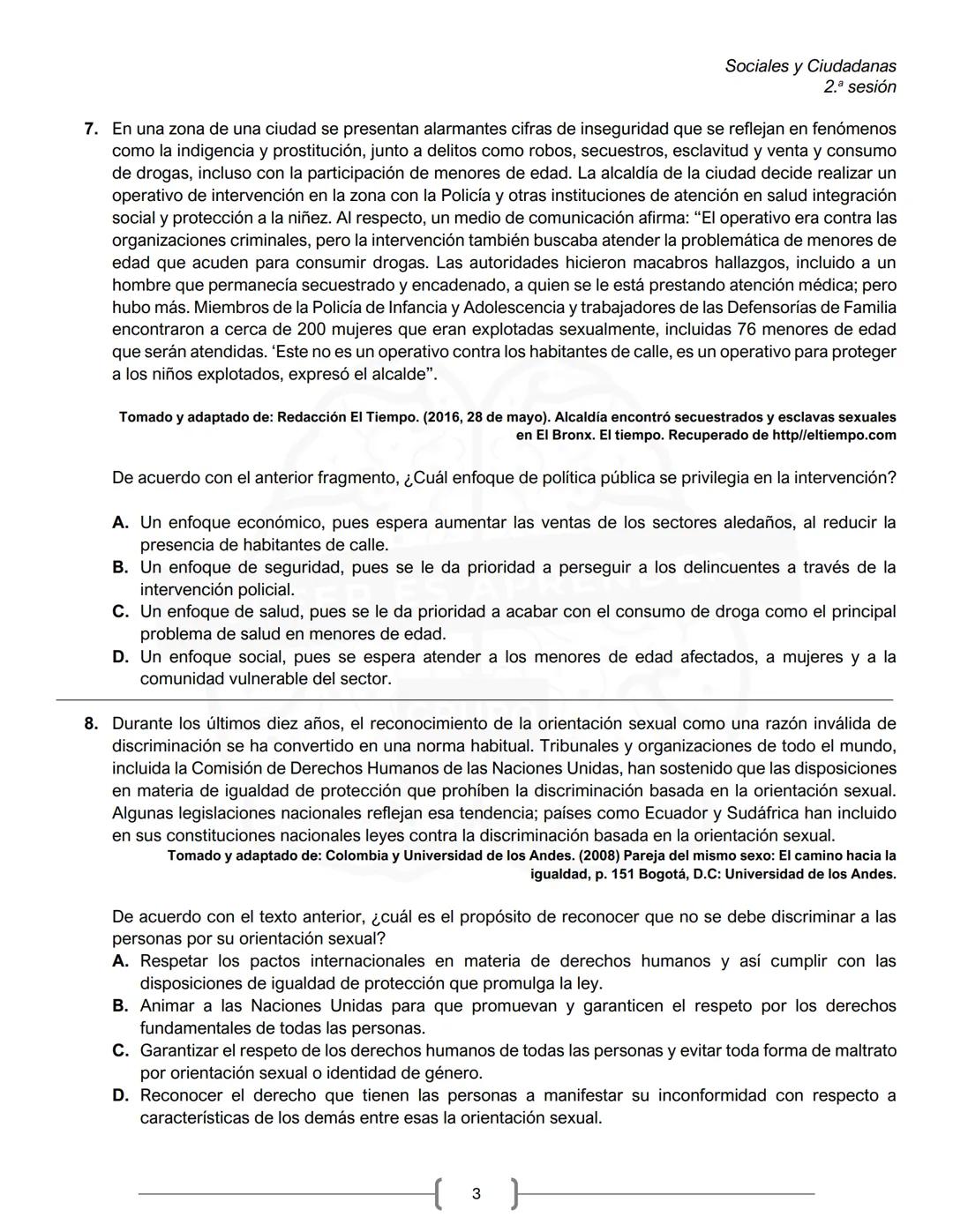 PREICFES GRUPO 500
GRUPO
500
CREER ES APR
SEGUNDA SESIÓN
PRUEBA S-1
No. Total de
Prueba
Preguntas
Tiempo Total
preguntas
Sociales y ciudadan