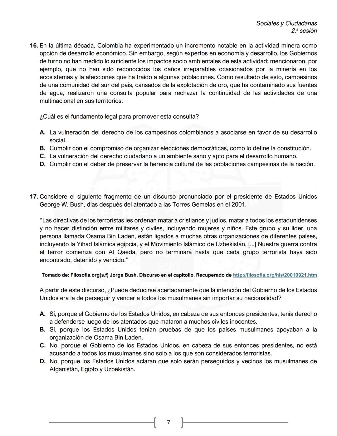 PREICFES GRUPO 500
GRUPO
500
CREER ES APR
SEGUNDA SESIÓN
PRUEBA S-1
No. Total de
Prueba
Preguntas
Tiempo Total
preguntas
Sociales y ciudadan