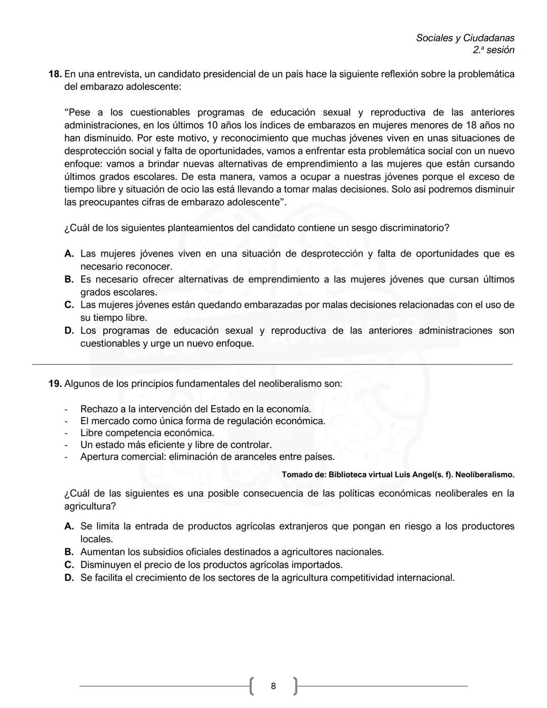 PREICFES GRUPO 500
GRUPO
500
CREER ES APR
SEGUNDA SESIÓN
PRUEBA S-1
No. Total de
Prueba
Preguntas
Tiempo Total
preguntas
Sociales y ciudadan