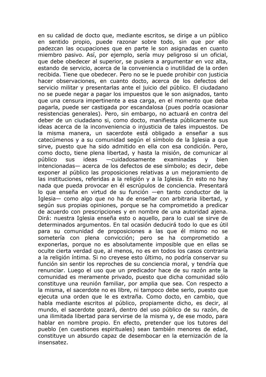 IMMANUEL KANT
Respuesta a la pregunta: ¿Qué es la ilustración? (1784)*
La ilustración es la salida del hombre de su minoría de edad. El
mism