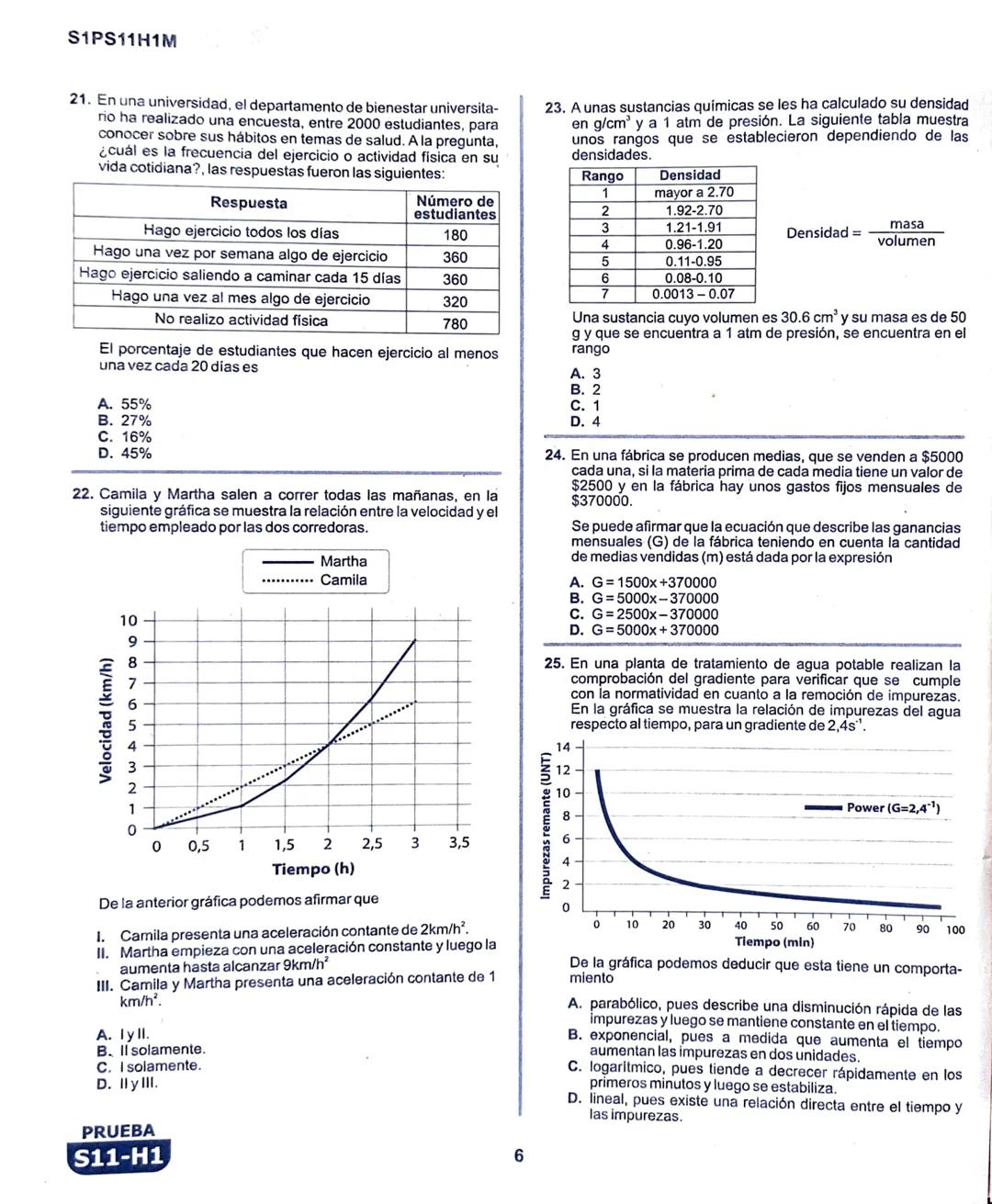 La
Evaluación
PRUEBA
S11-H1
Evaluación por Desempeño en Competencias
Primera sesión
En el siguiente cuadro se muestran las pruebas que confo