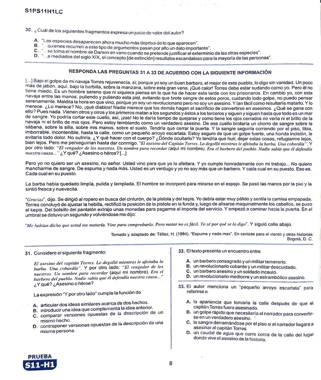 La
Evaluación
PRUEBA
S11-H1
Evaluación por Desempeño en Competencias
Primera sesión
En el siguiente cuadro se muestran las pruebas que confo