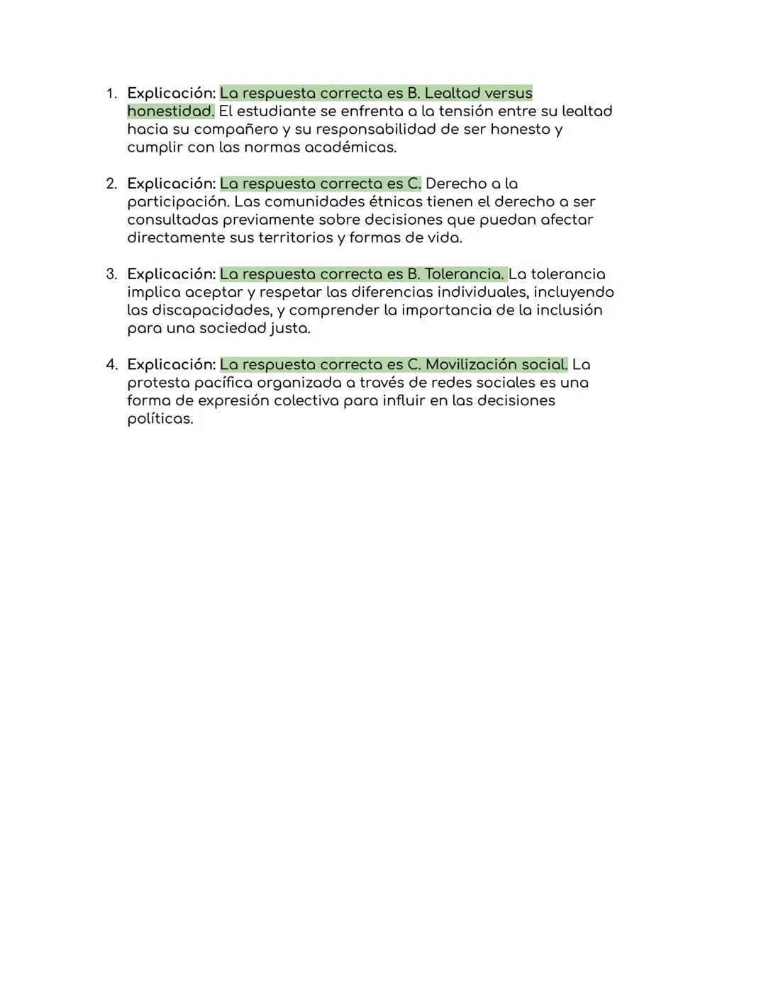 1. Pregunta: Un estudiante se da cuenta de que un compañero está
copiando en un examen. Se debate si debe informar al profesor o
no. ¿Qué di