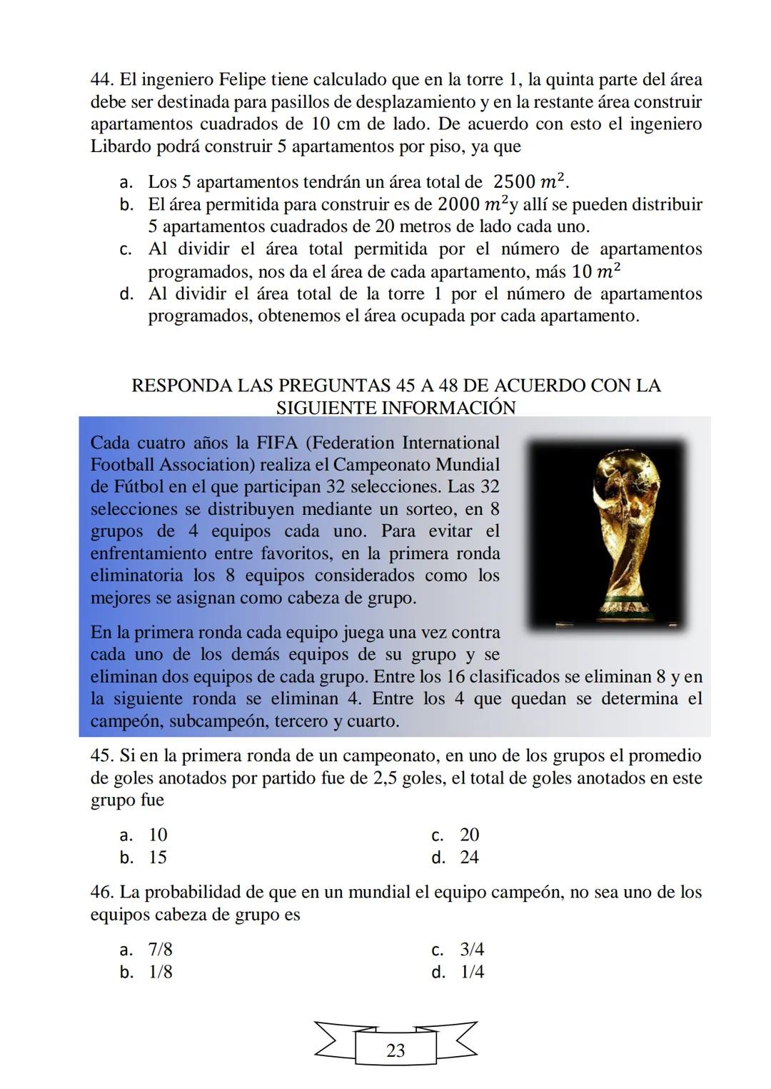 CUADERNILLO DE PREPARACIÓN
PARA LA PRUEBA DE ESTADO
SABER 11
"La educación es el arma más
poderosa que puedes utilizar para
cambiar el mundo