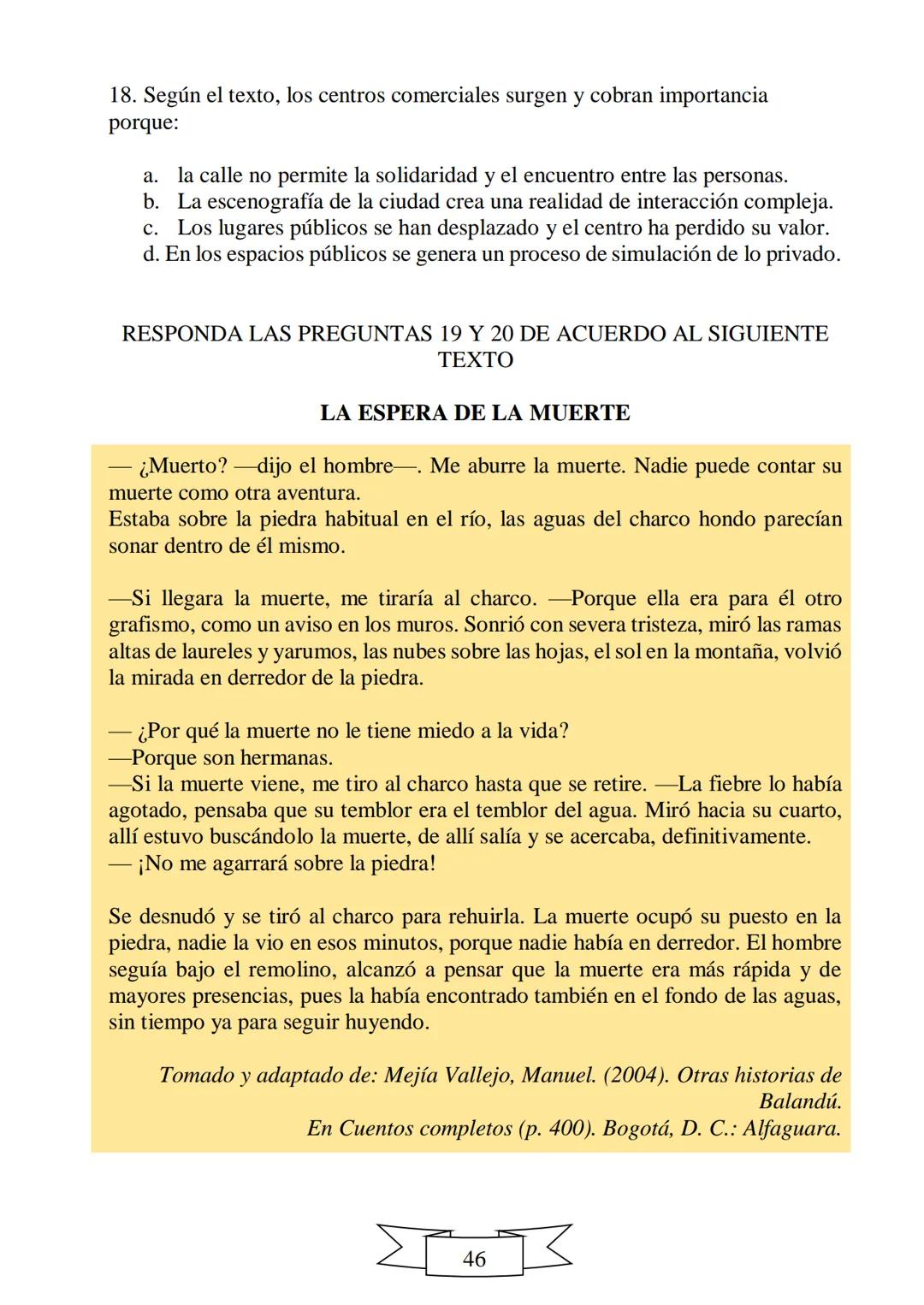 CUADERNILLO DE PREPARACIÓN
PARA LA PRUEBA DE ESTADO
SABER 11
"La educación es el arma más
poderosa que puedes utilizar para
cambiar el mundo