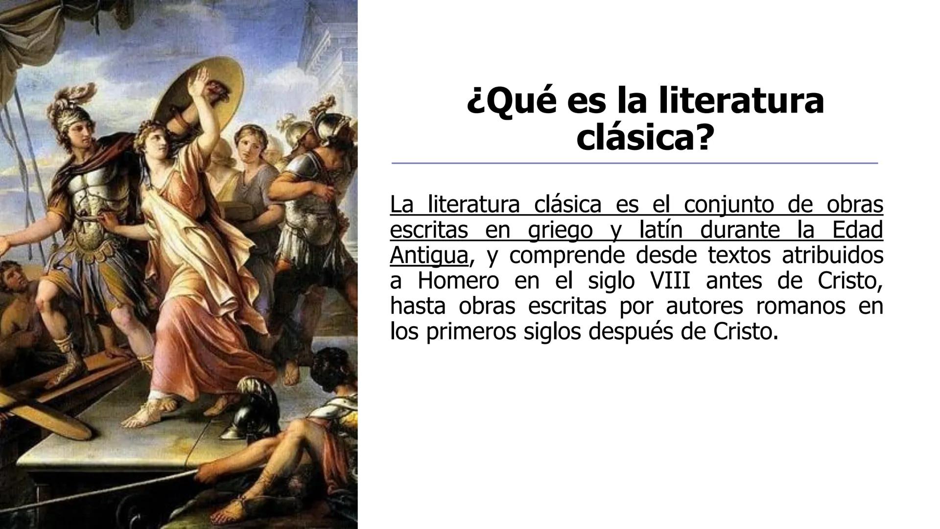 # Literatura clásica
Lenguaje y literatura ¿Qué es la literatura
clásica?
La literatura clásica es el conjunto de obras
escritas en griego