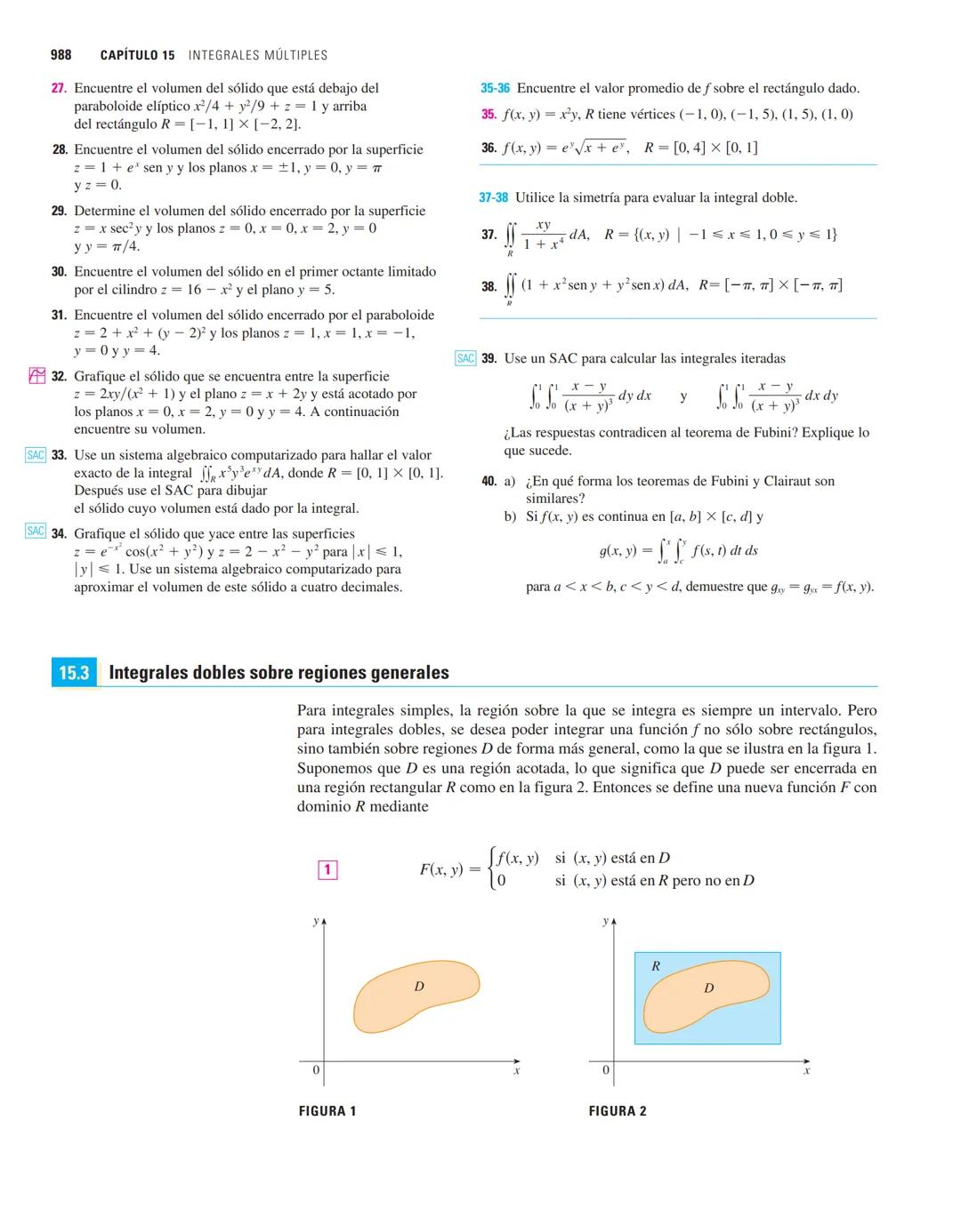 988 CAPÍTULO 15 INTEGRALES MÚLTIPLES
27. Encuentre el volumen del sólido que está debajo del
paraboloide elíptico $x^2/4 + y^2/9 + z = 1$ y
