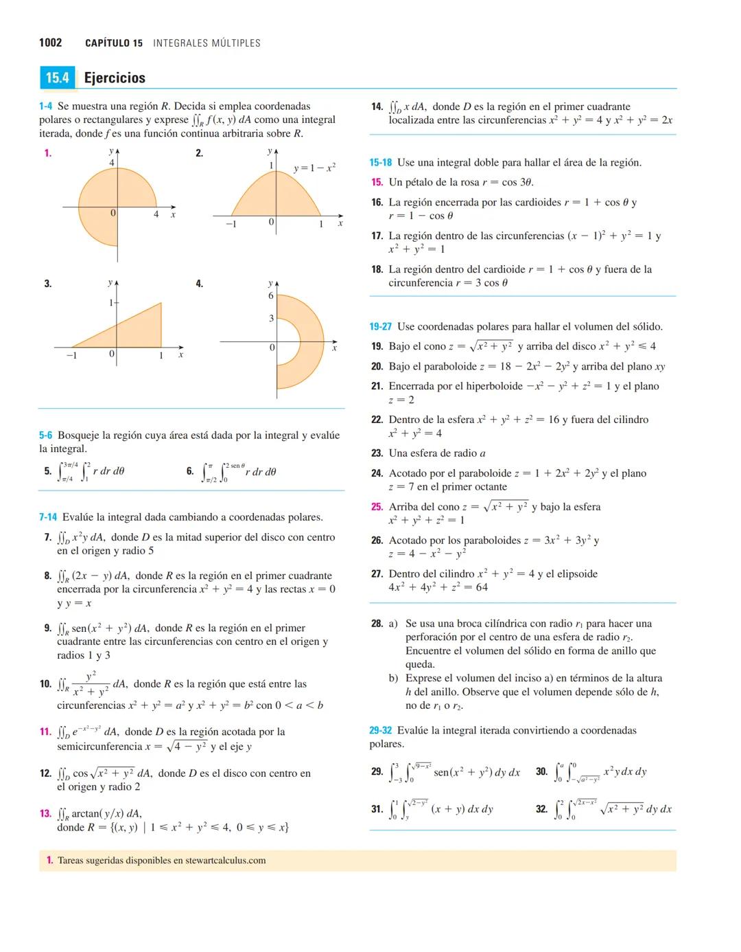 988 CAPÍTULO 15 INTEGRALES MÚLTIPLES
27. Encuentre el volumen del sólido que está debajo del
paraboloide elíptico $x^2/4 + y^2/9 + z = 1$ y