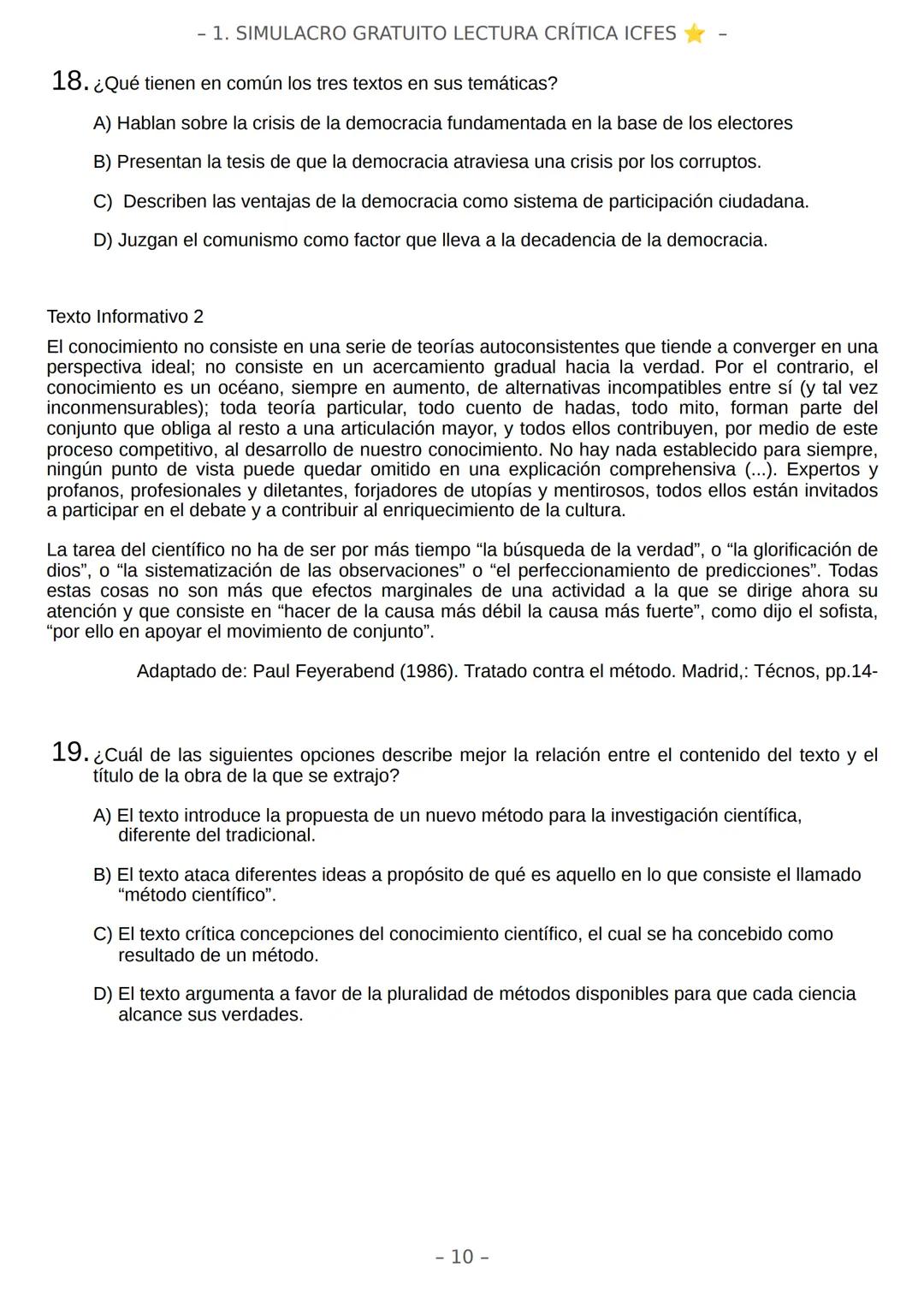 # SIMULACRO FILADD
filadd - 1. SIMULACRO GRATUITO LECTURA CRÍTICA ICFES
Recomendaciones:
* Nuestra plataforma registra el tiempo que te t
