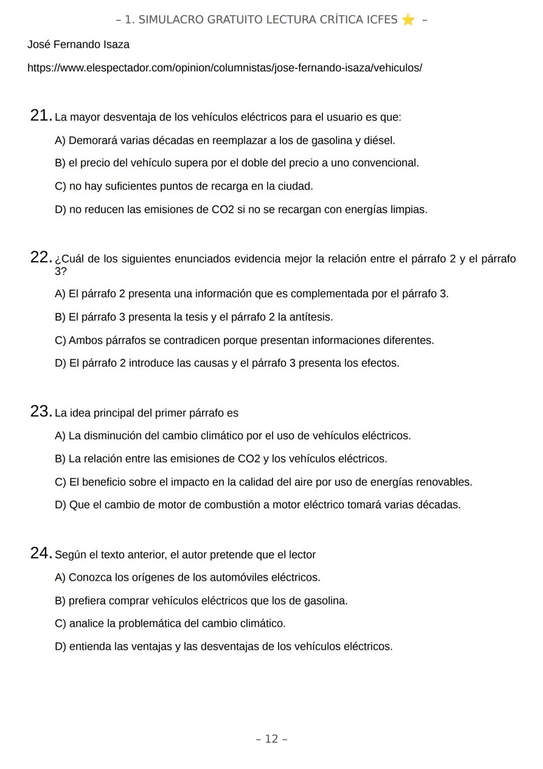 # SIMULACRO FILADD
filadd - 1. SIMULACRO GRATUITO LECTURA CRÍTICA ICFES
Recomendaciones:
* Nuestra plataforma registra el tiempo que te t