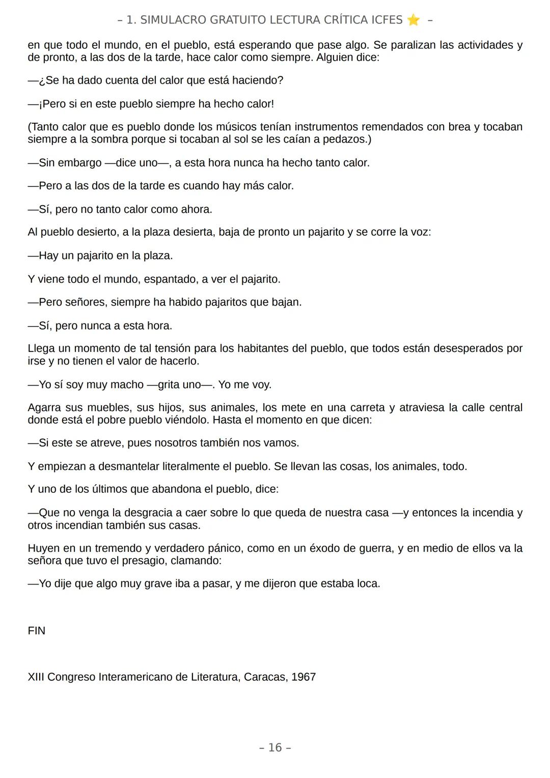 # SIMULACRO FILADD
filadd - 1. SIMULACRO GRATUITO LECTURA CRÍTICA ICFES
Recomendaciones:
* Nuestra plataforma registra el tiempo que te t