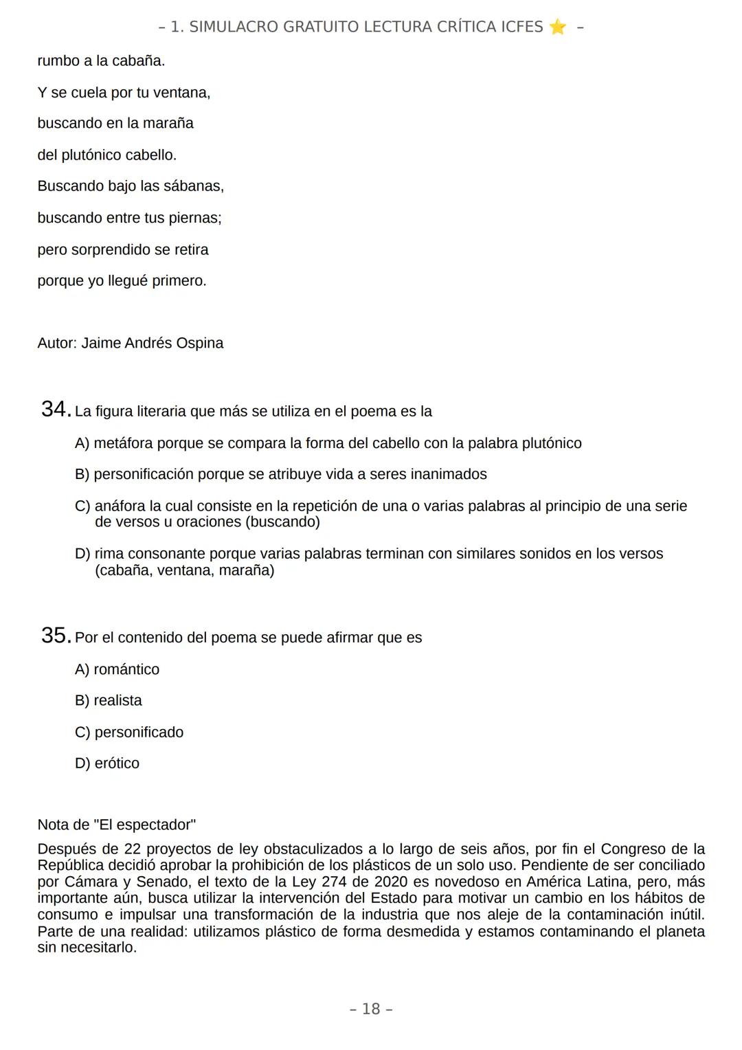 # SIMULACRO FILADD
filadd - 1. SIMULACRO GRATUITO LECTURA CRÍTICA ICFES
Recomendaciones:
* Nuestra plataforma registra el tiempo que te t